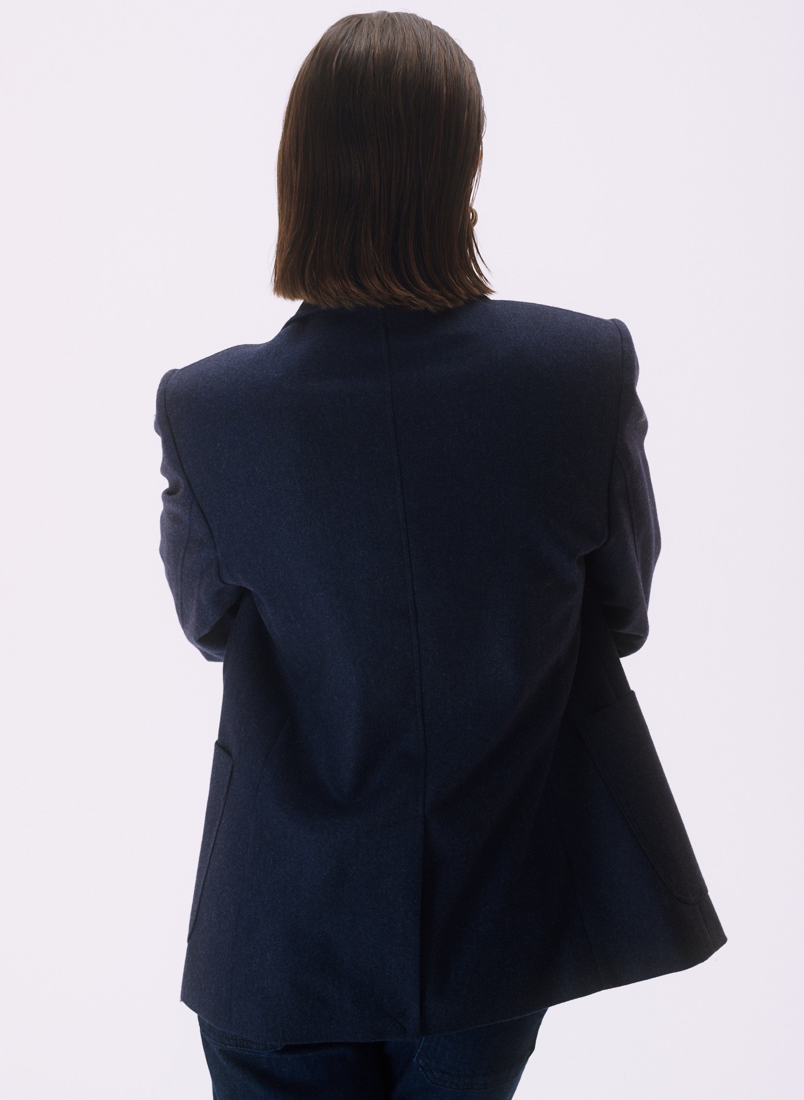 veste flanelle bleu 3 boutons homme