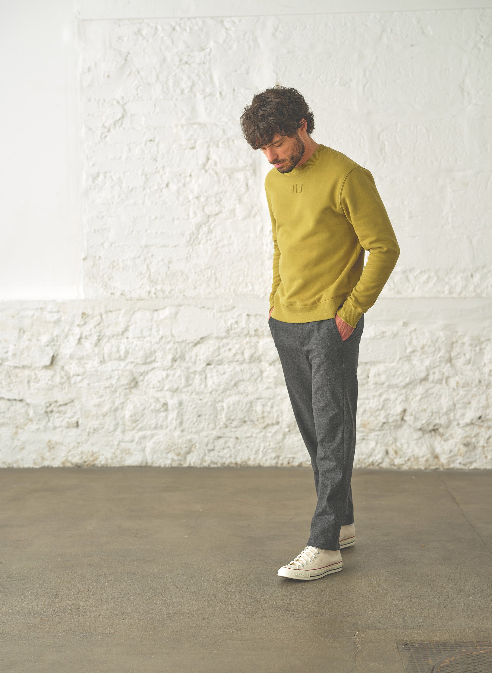 sweat maison standards vert homme coton