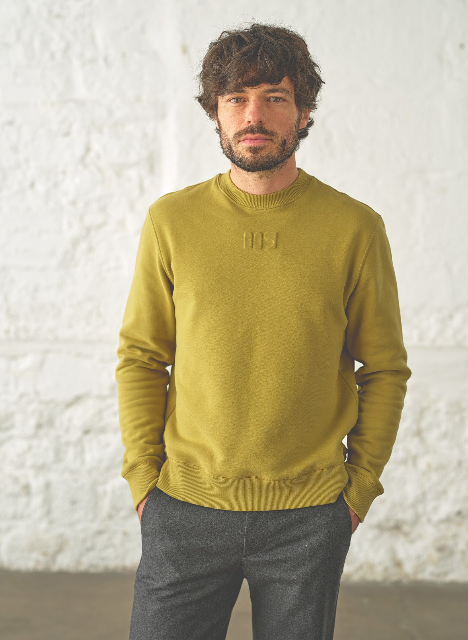 sweat maison standards vert homme coton