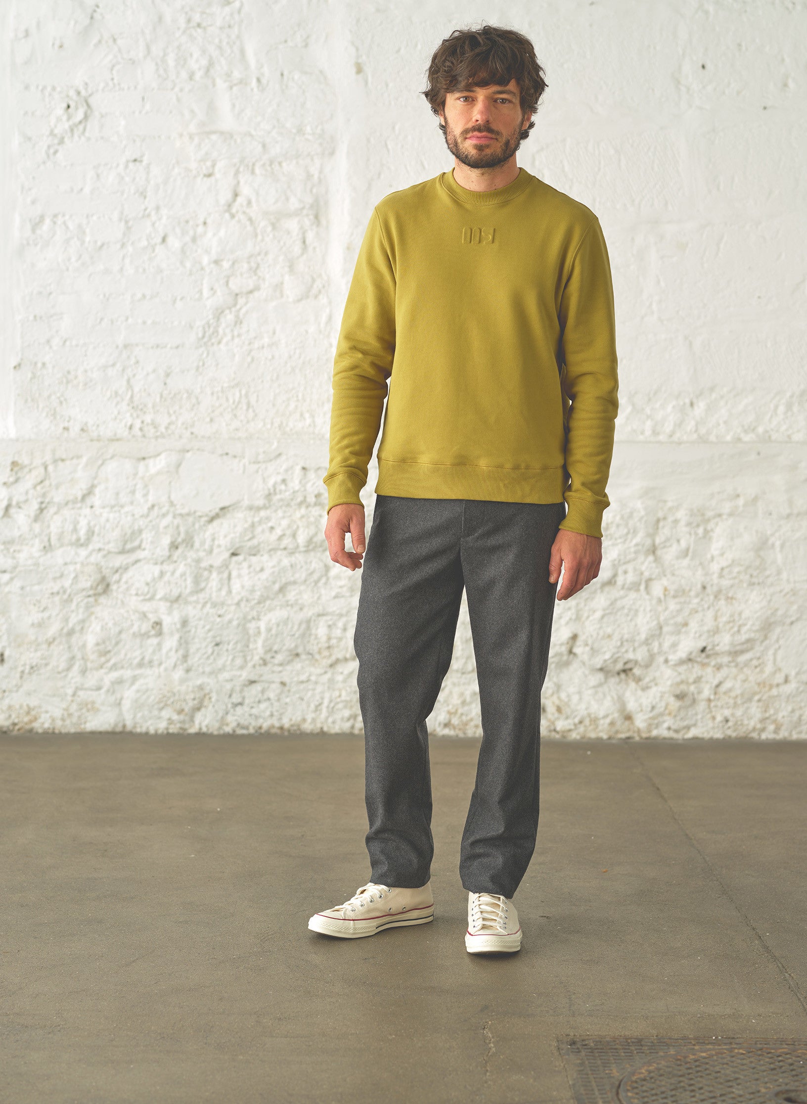 sweat maison standards vert homme coton