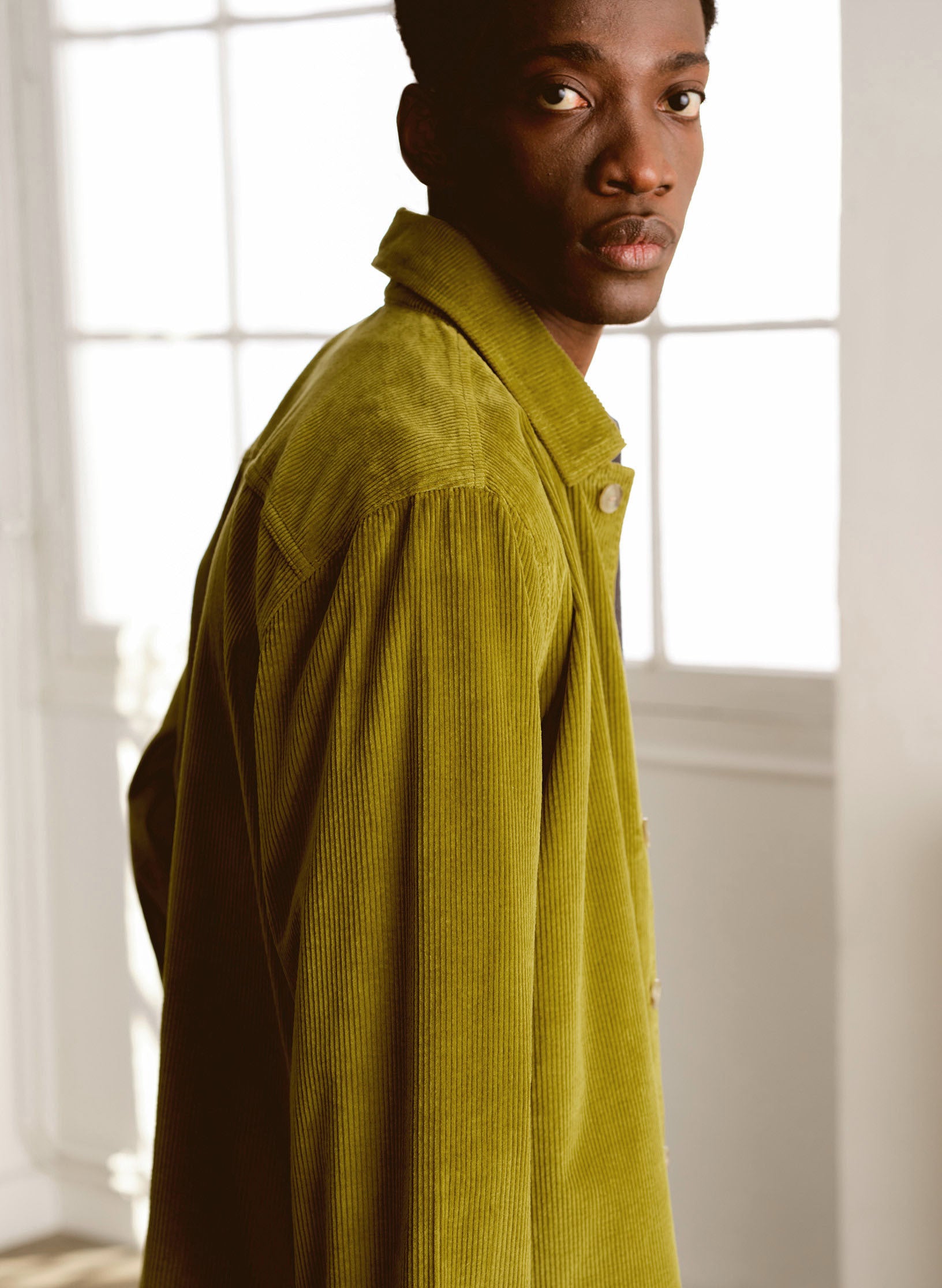 surchemise velours vert homme