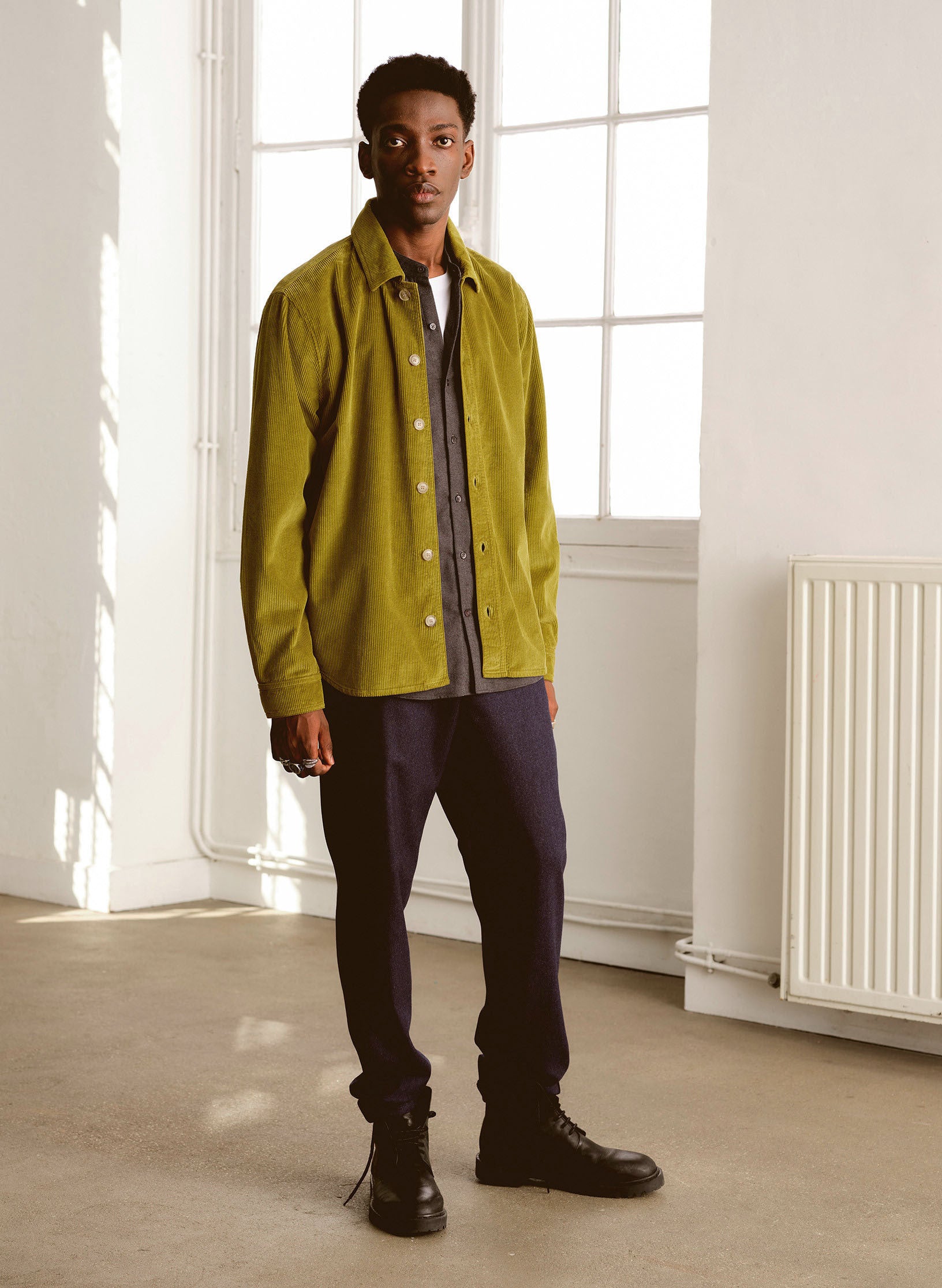 surchemise velours vert homme