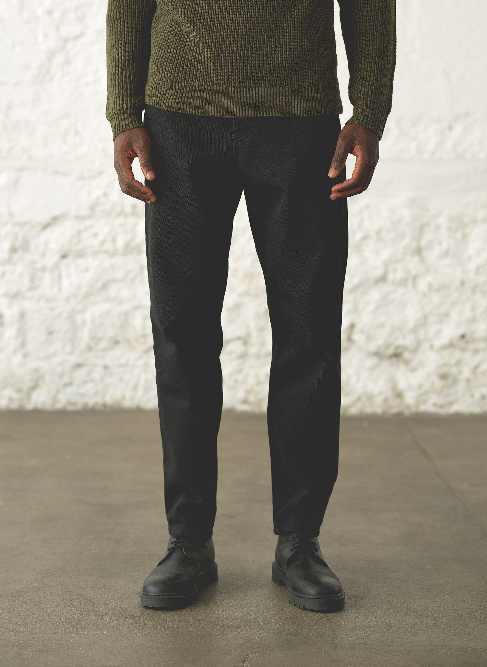 jean loose droit noir homme