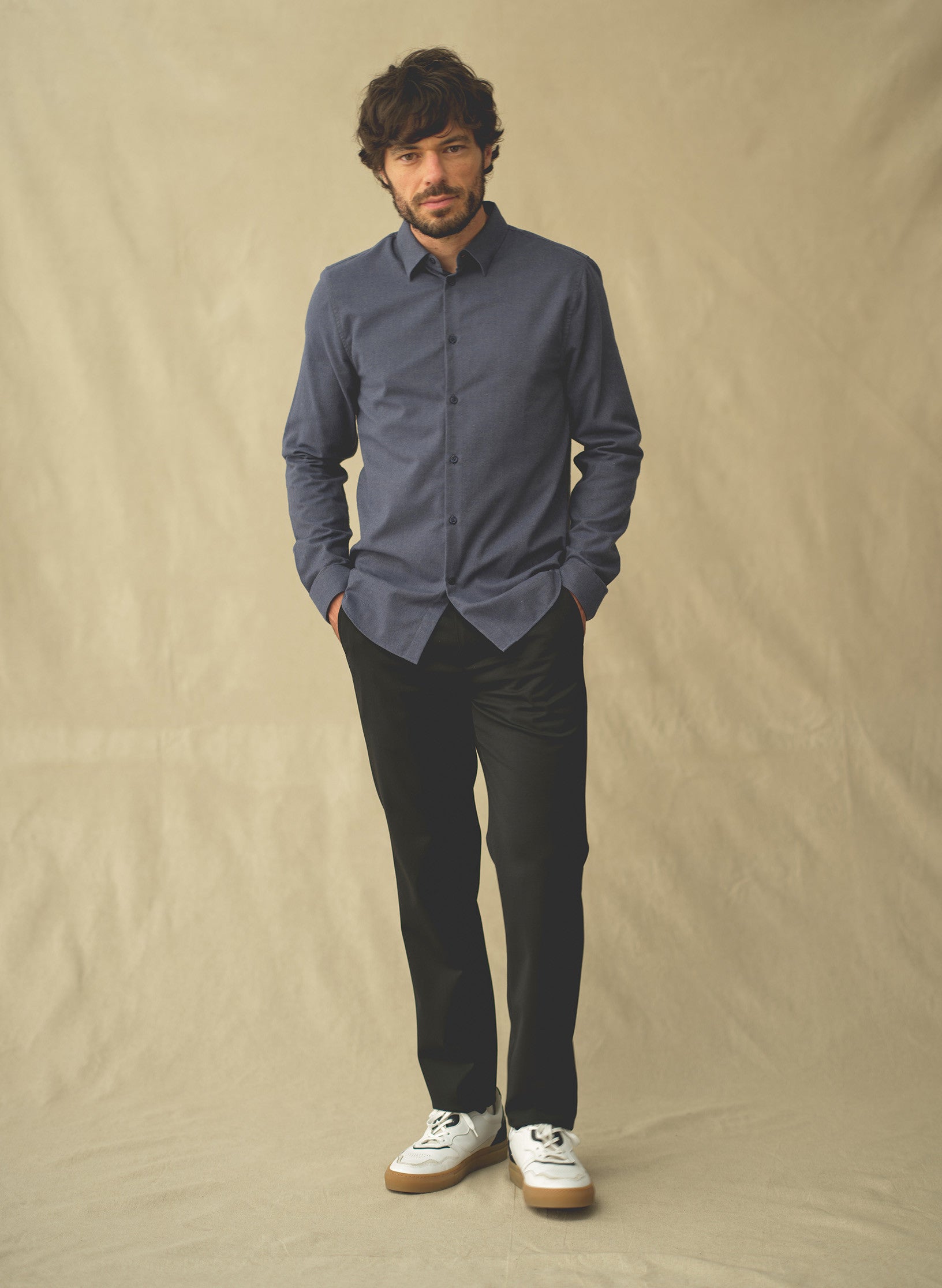 chemise flanelle bleu glacier homme