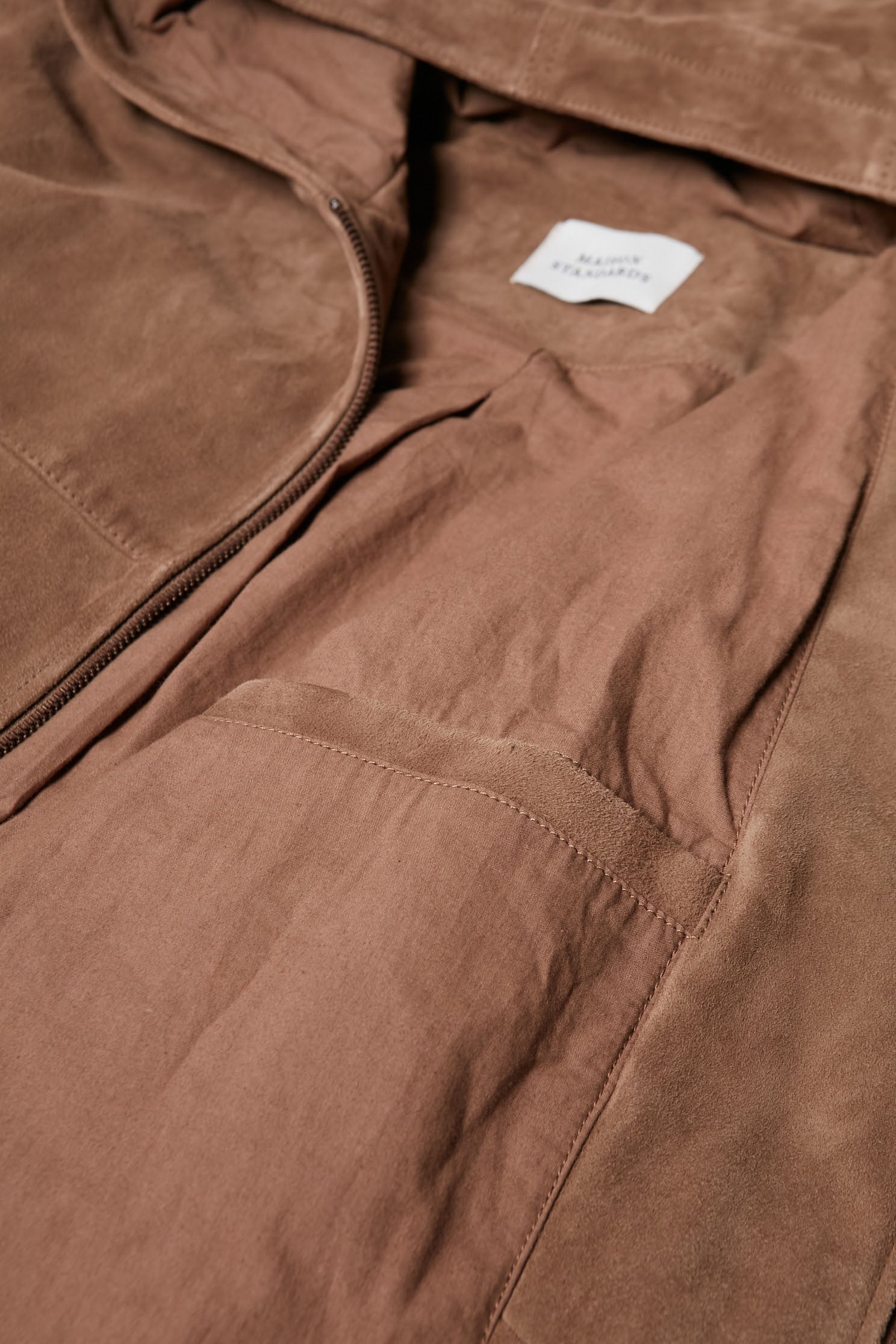 blouson capuche en daim