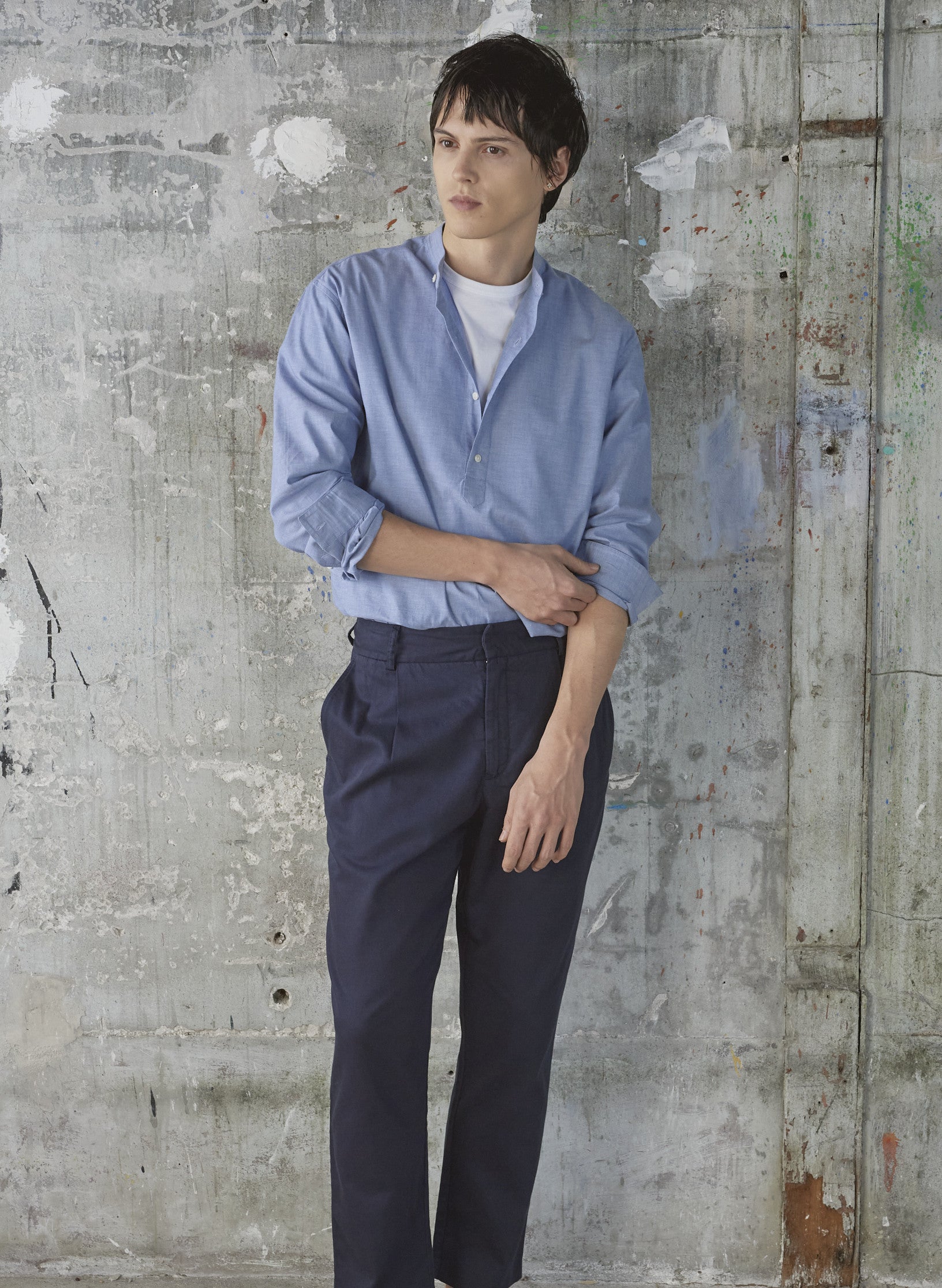 chemise peintre col mao