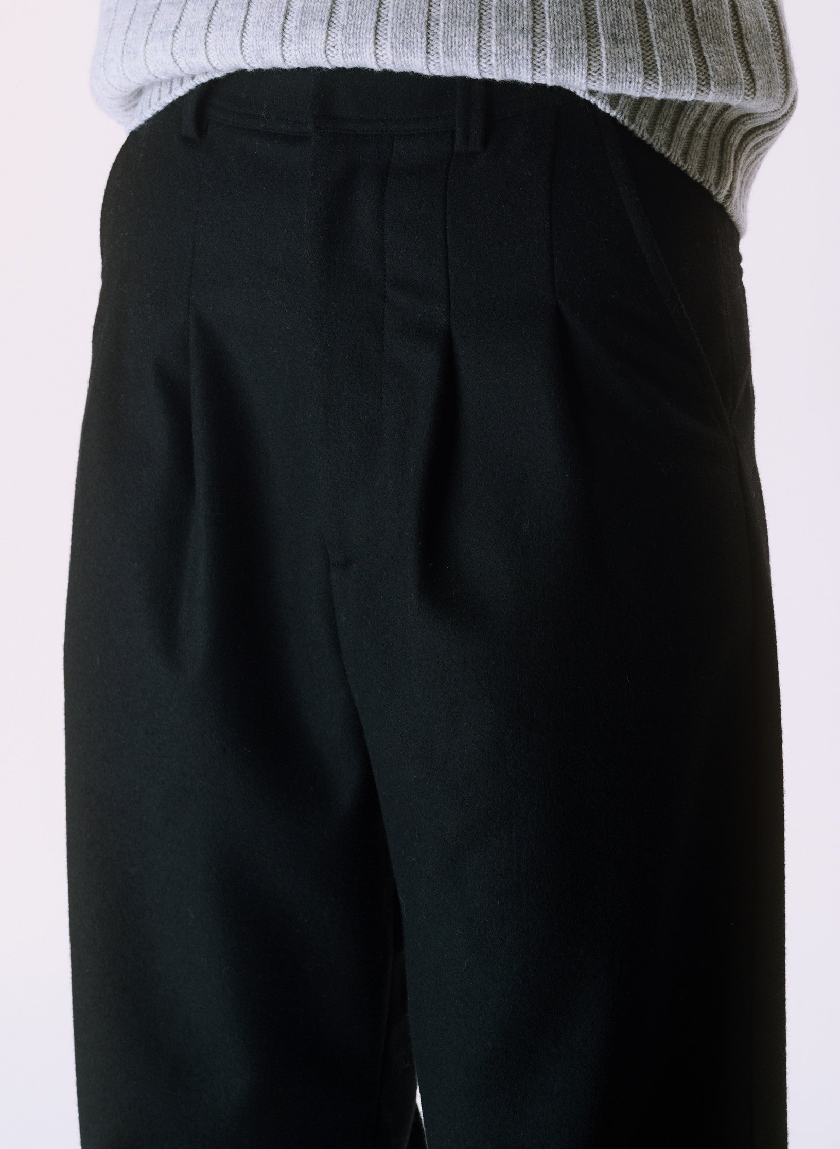 pantalon loose flanelle pinces noir homme femme unisexe