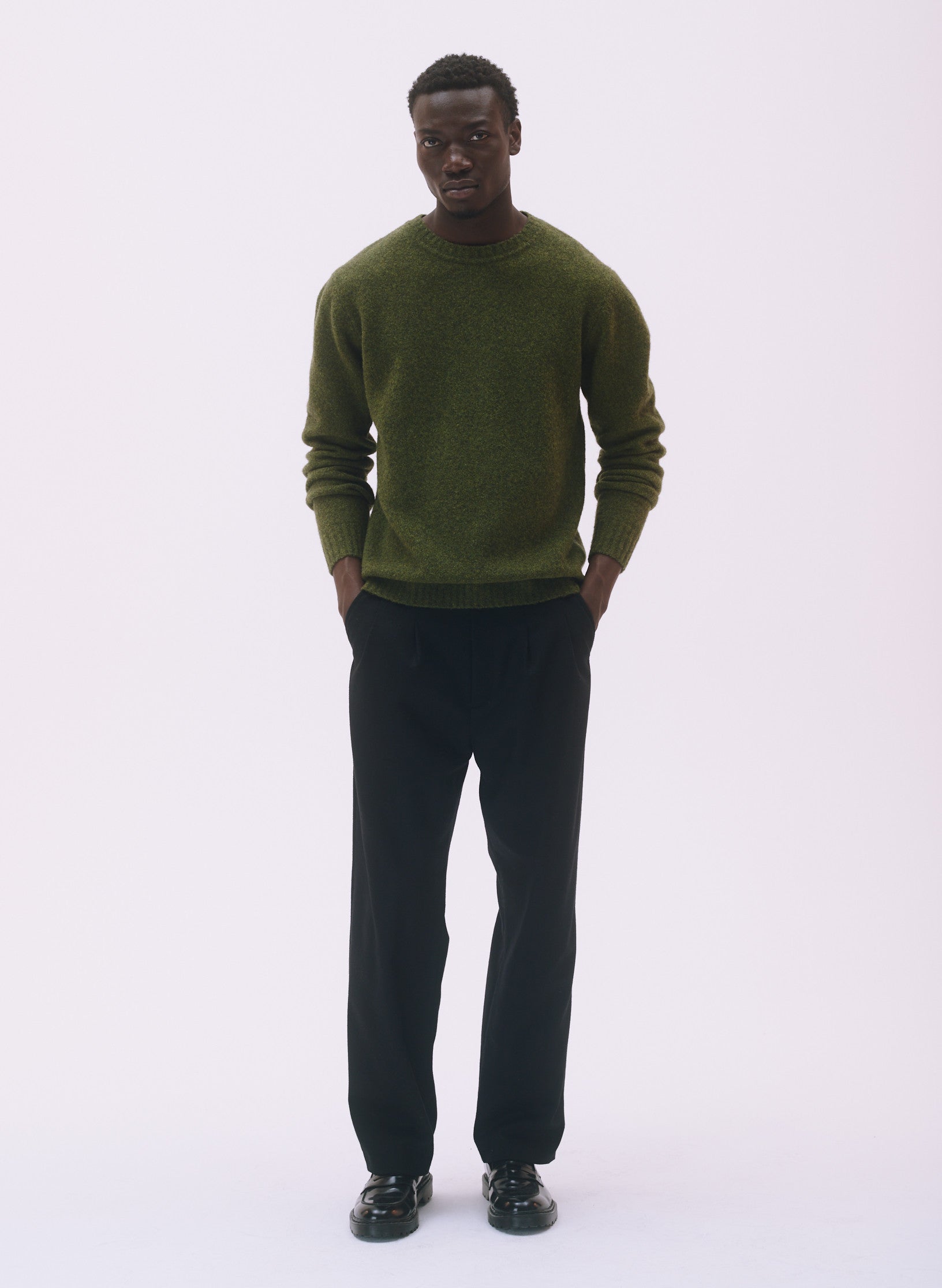 pantalon loose flanelle pinces noir homme femme unisexe