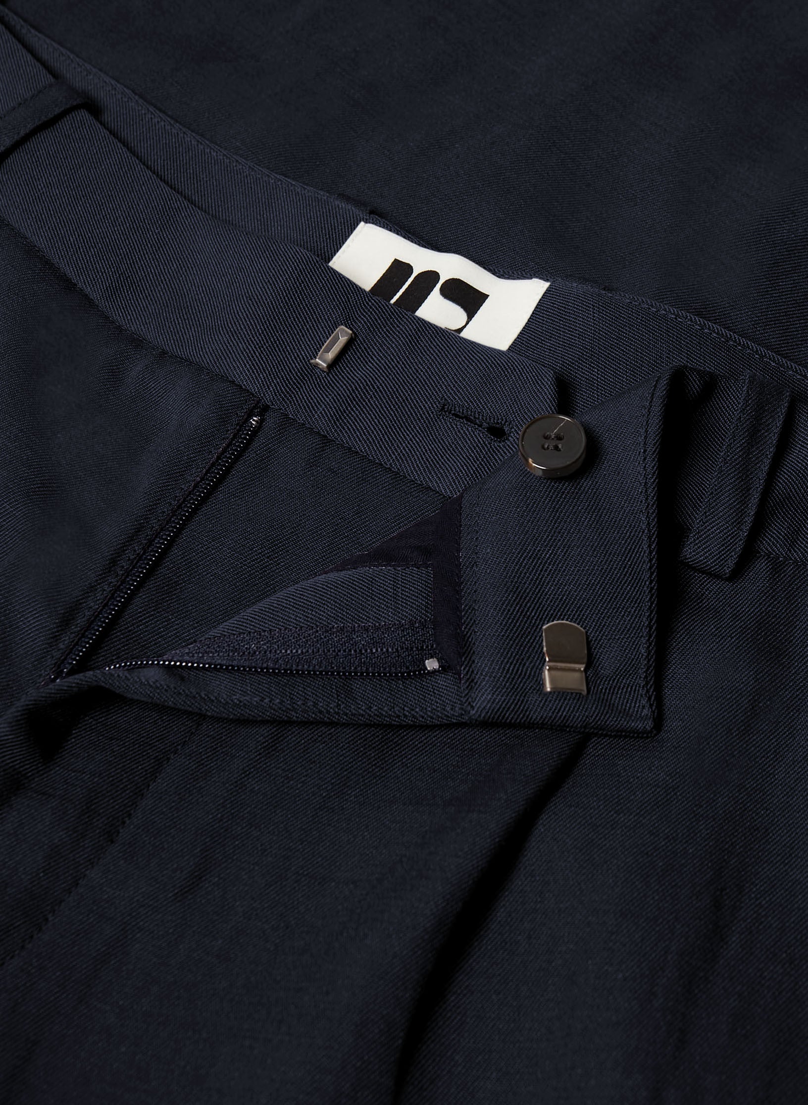 pantalon loose coton lin bleu marine homme