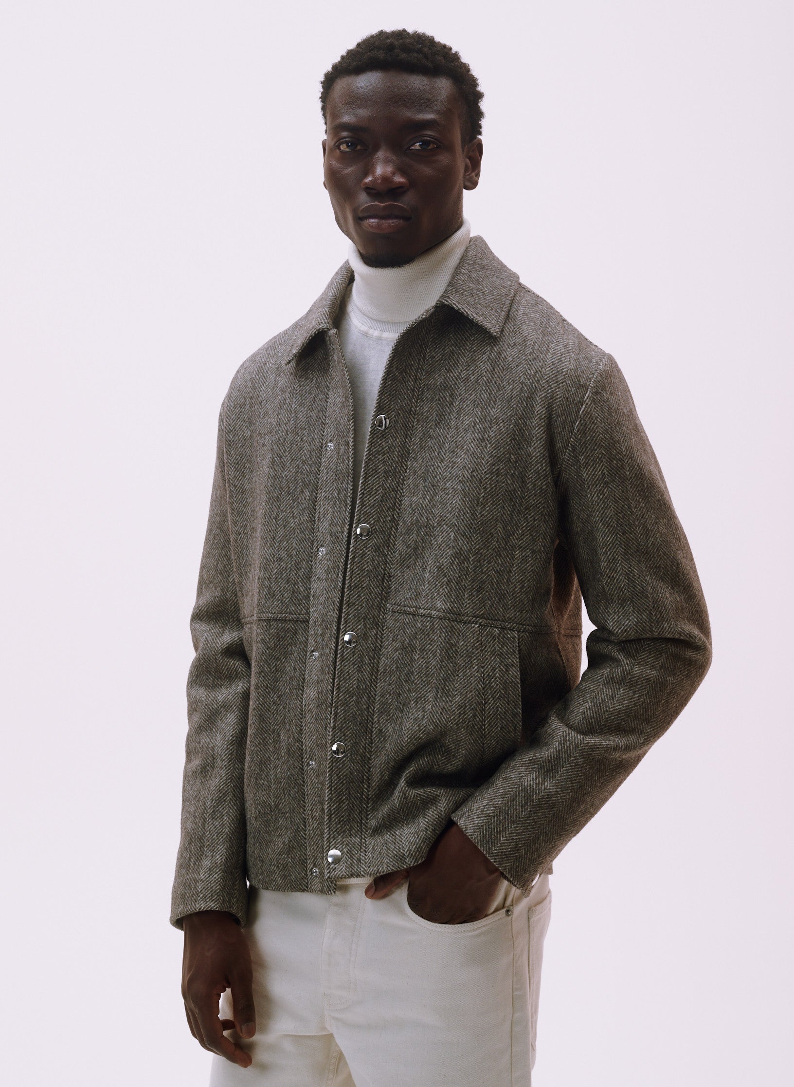 blouson chevron marron homme femme unisexe