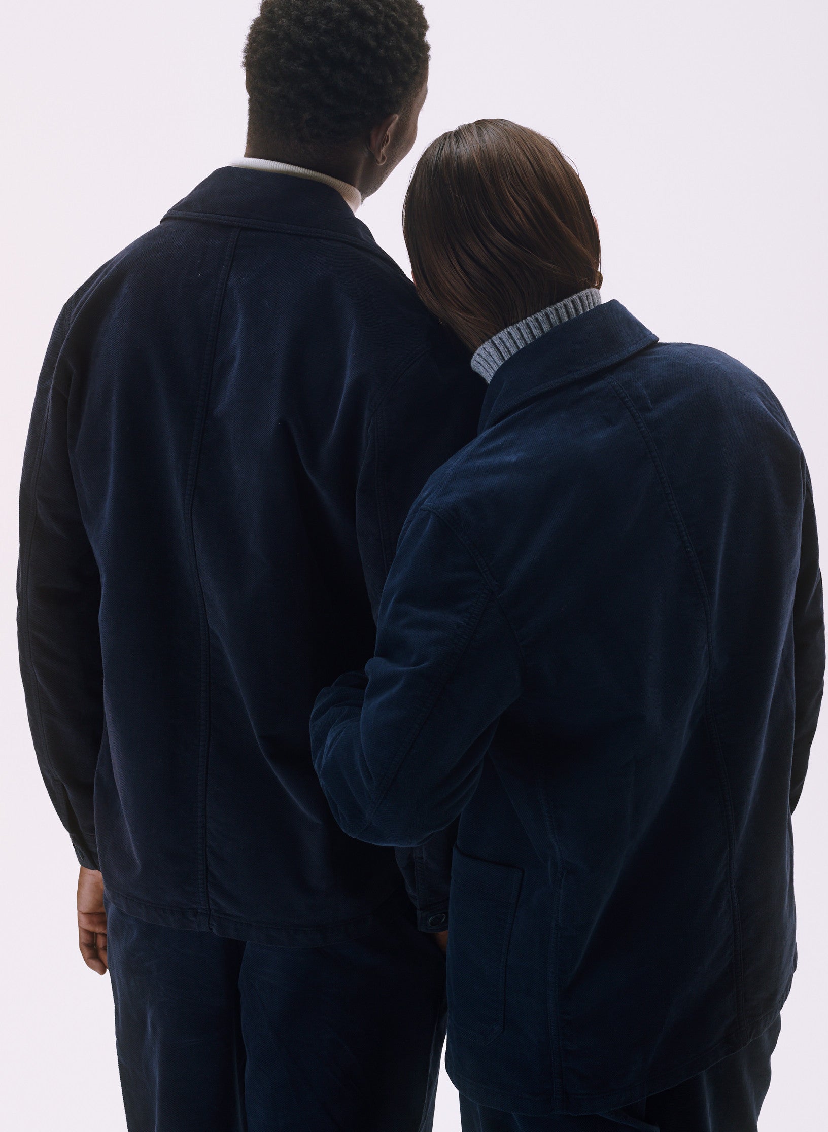 veste peintre velours bleu homme femme unisexe