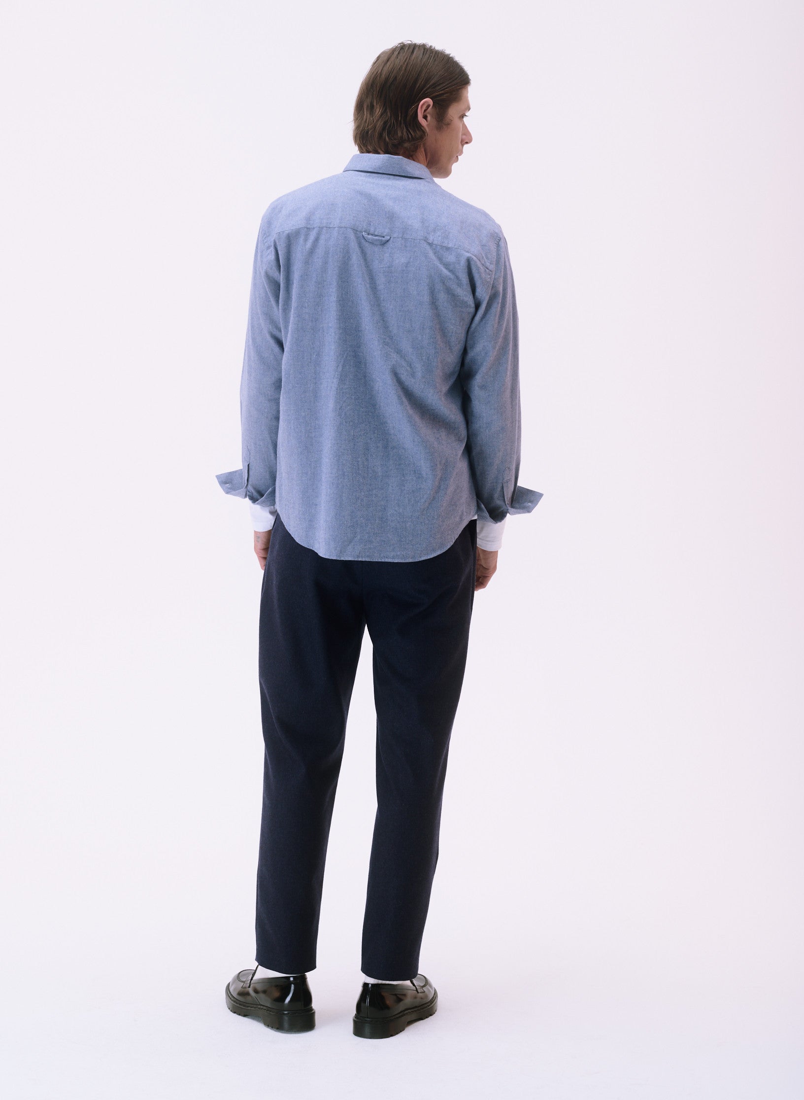 pantalon pince loose flanelle bleu homme femme unisexe