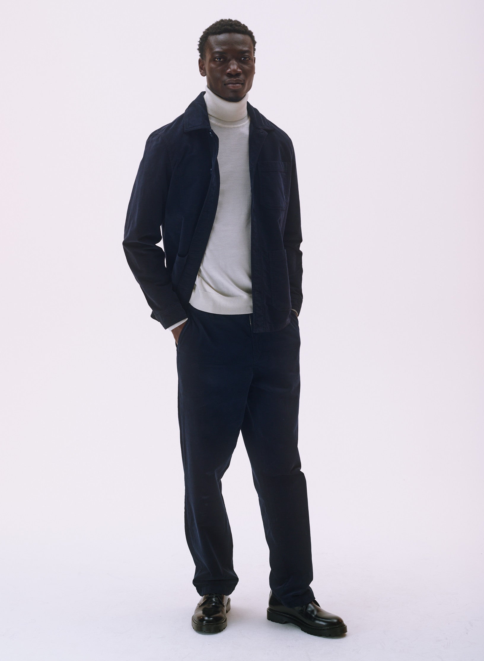 pantalon large velours homme femme unisexe bleu