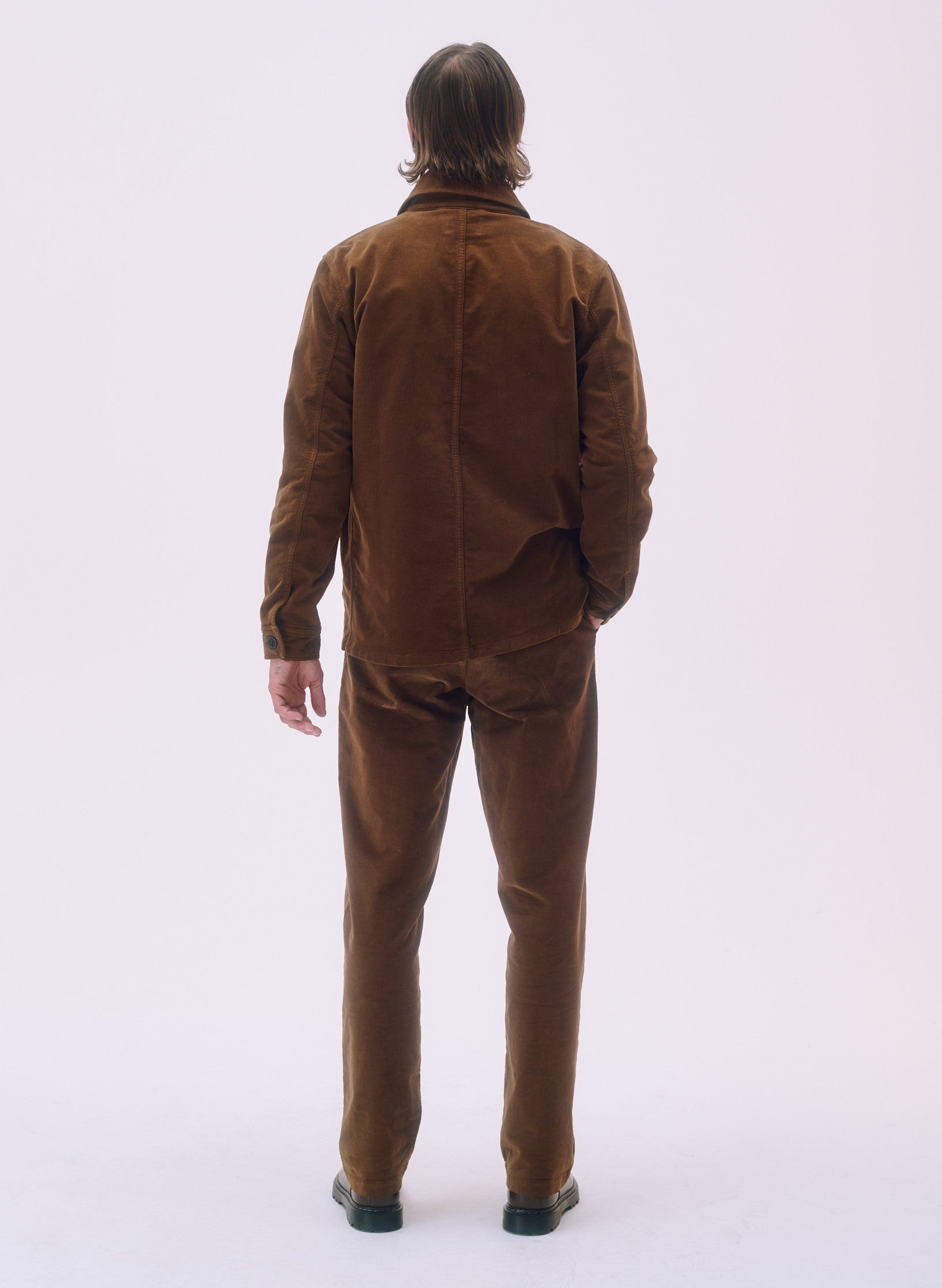 pantalon large velours marron homme femme