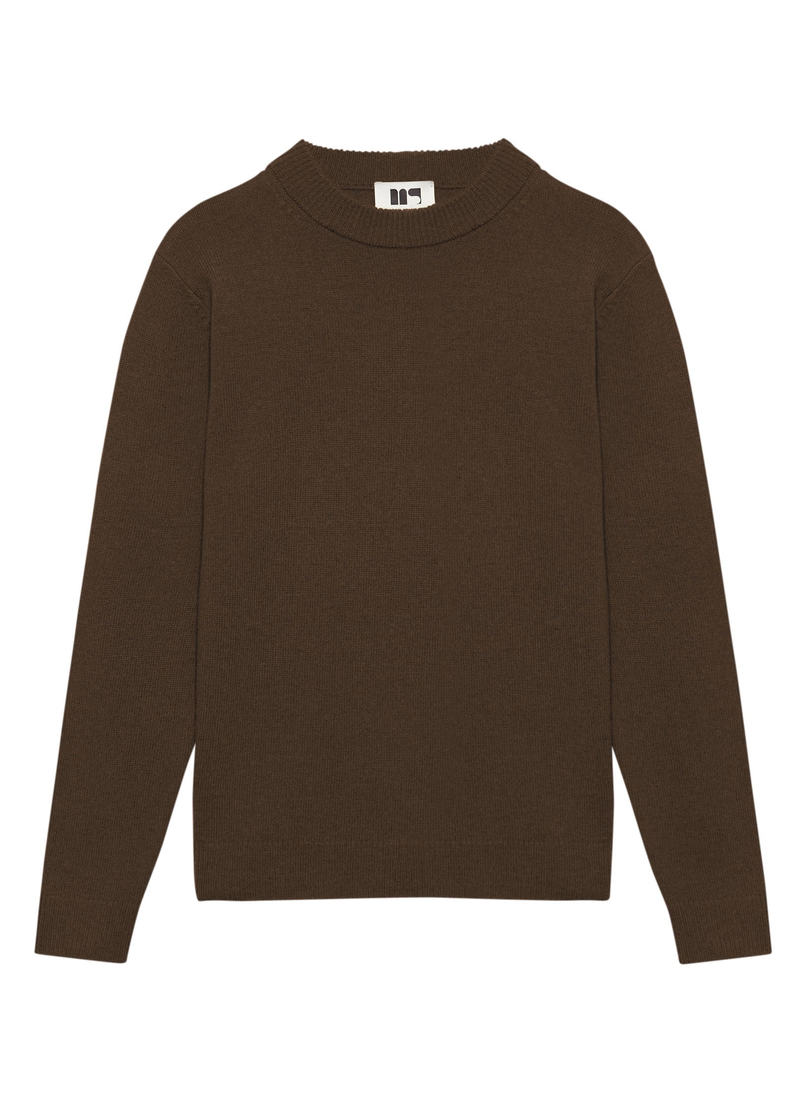 pull ras du cou laine marron homme femme unisexe