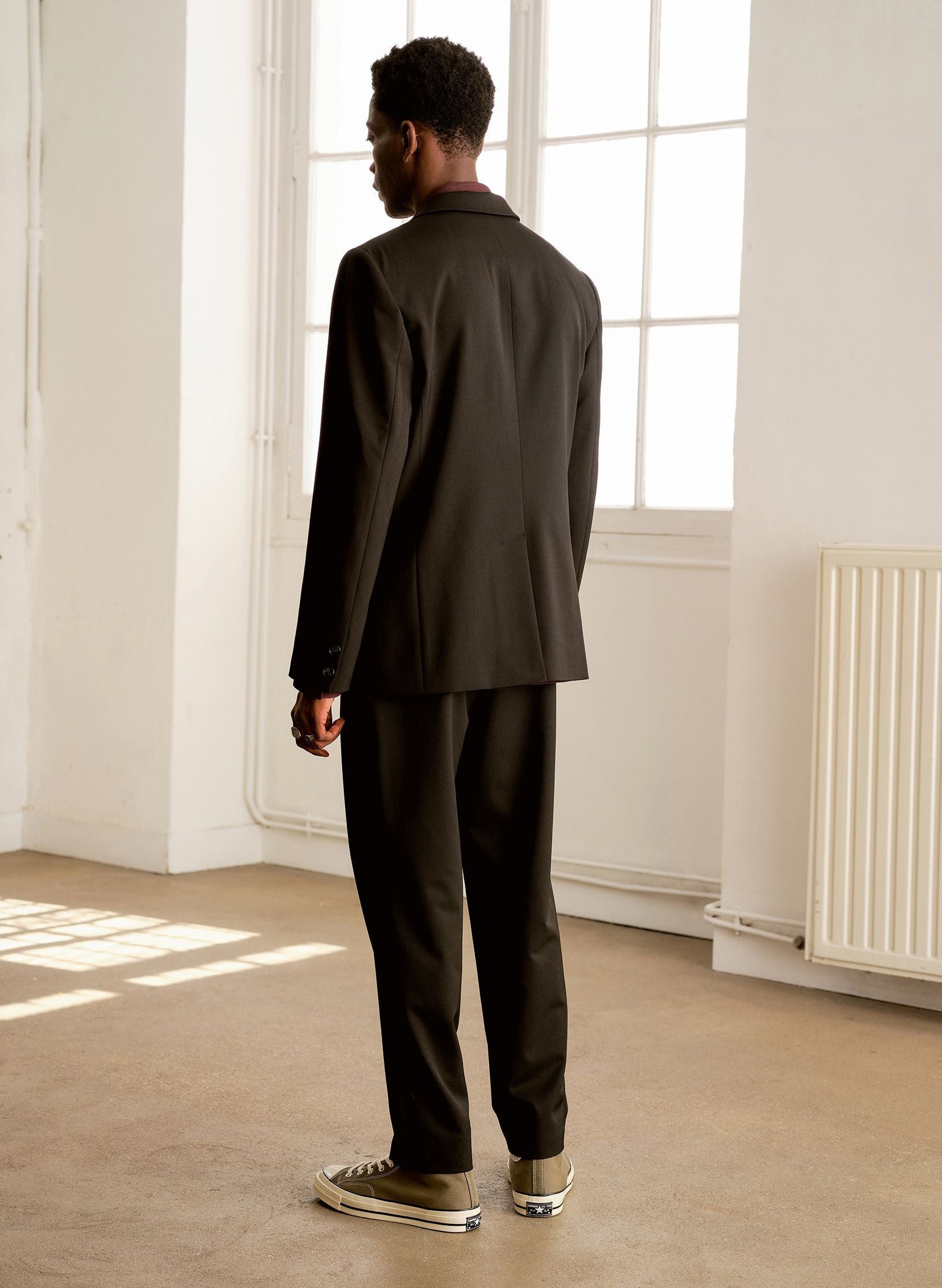 veste costume infroissable noir homme