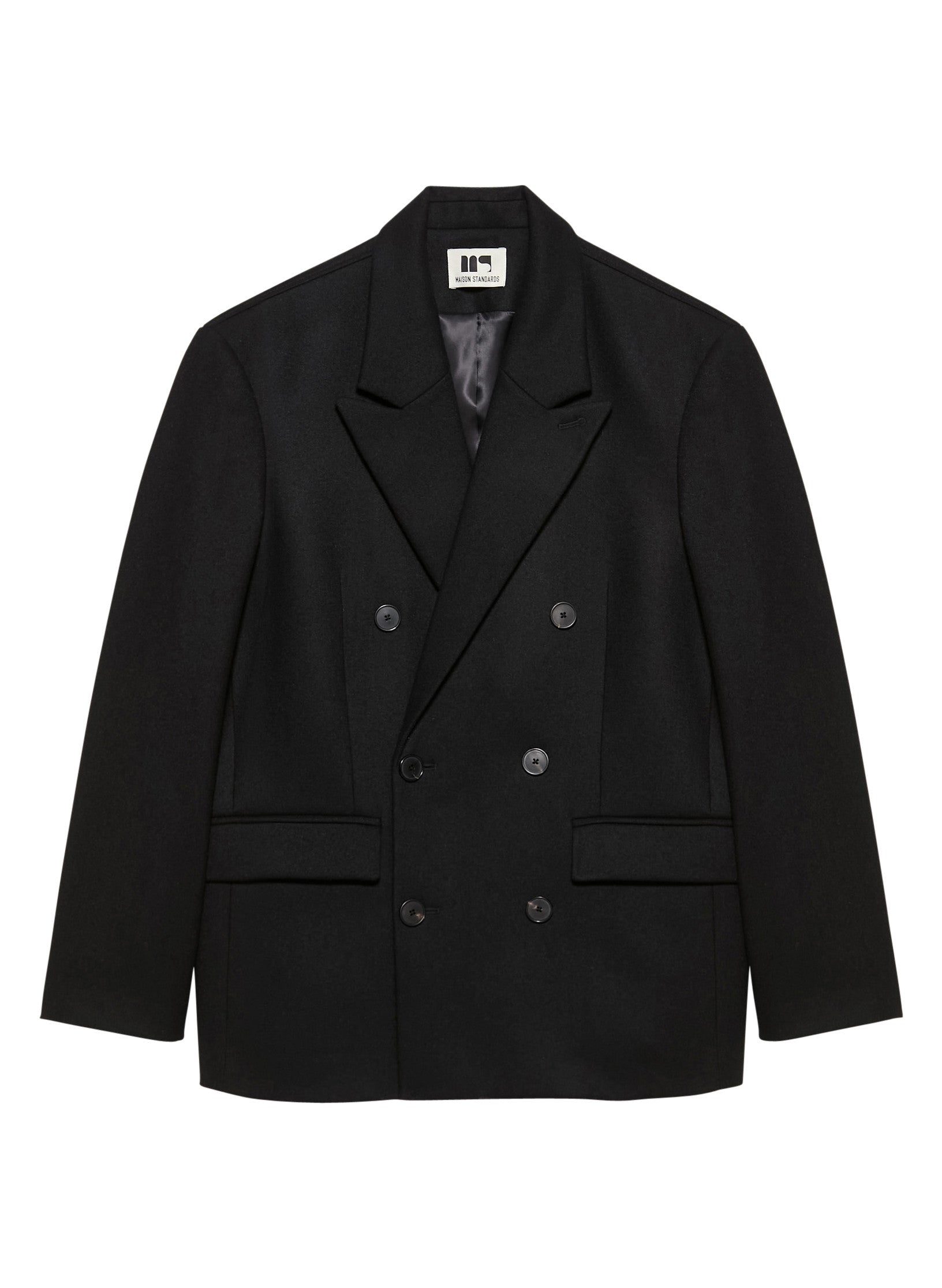 veste flanelle noire croisee homme femme unisexe