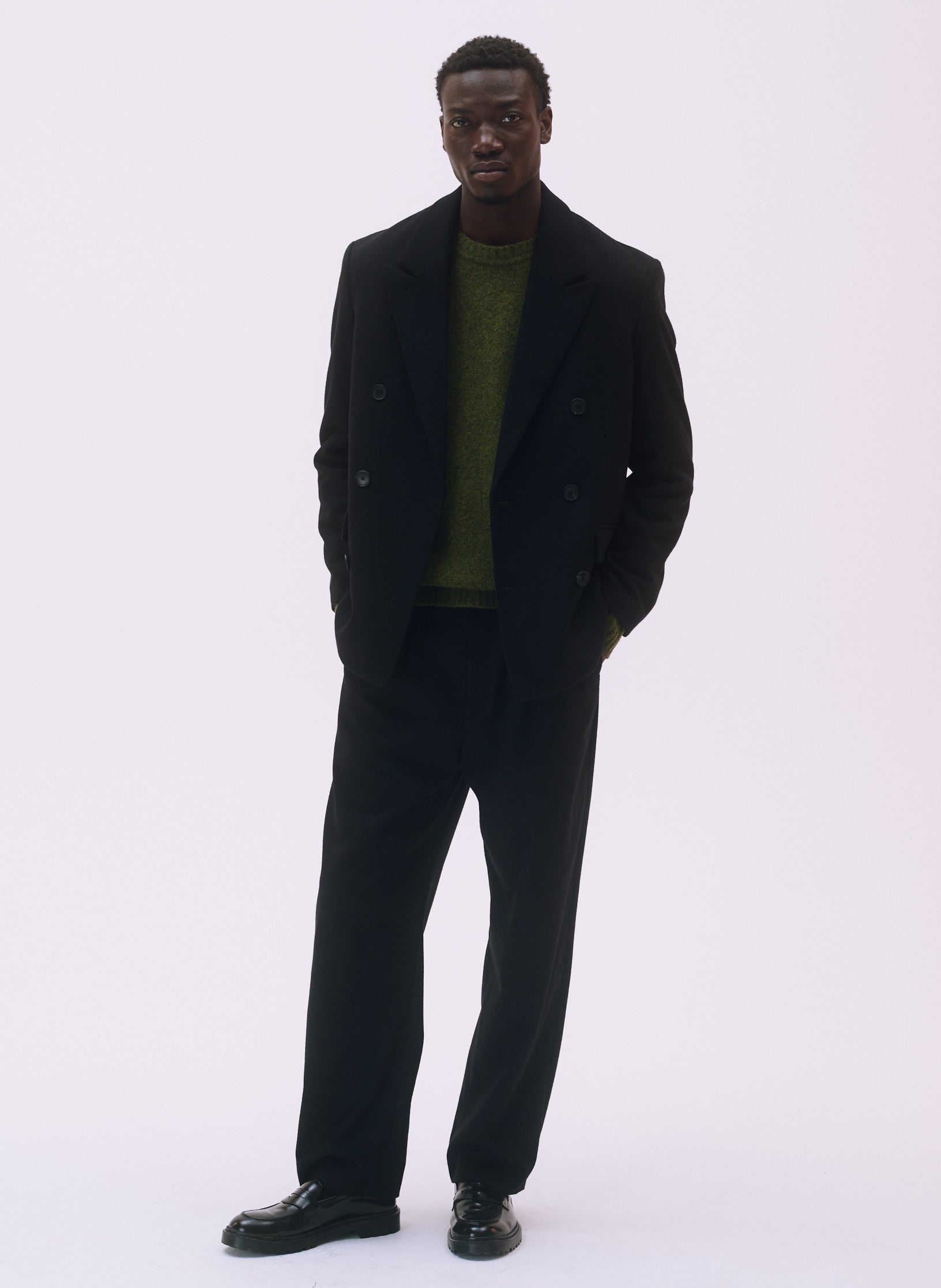 veste flanelle noire croisee homme femme unisexe