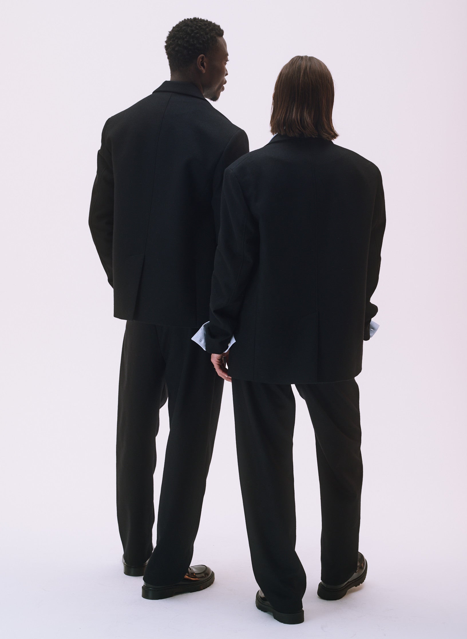 veste flanelle noire croisee homme femme unisexe