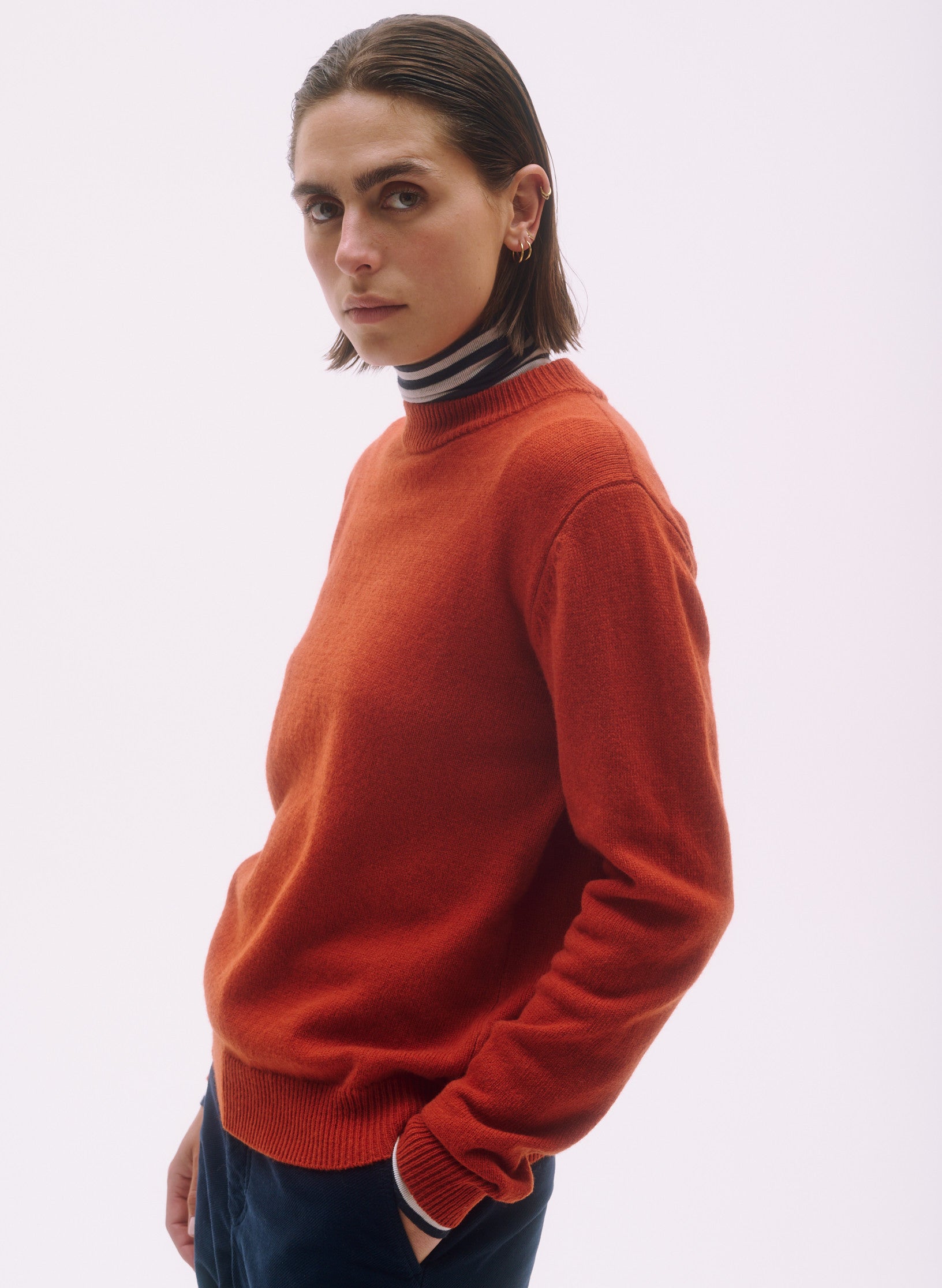 pull rdc laine orange homme femme unisexe