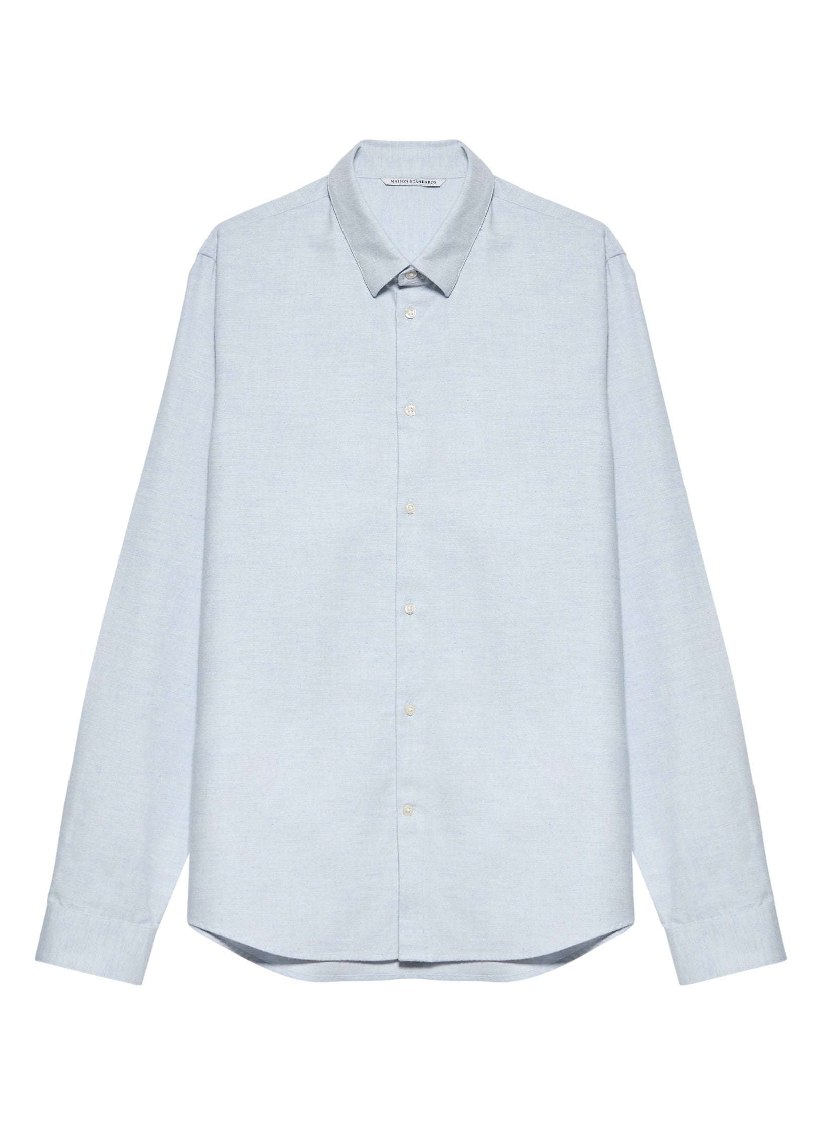 chemise ajustee flanelle bleu clair homme