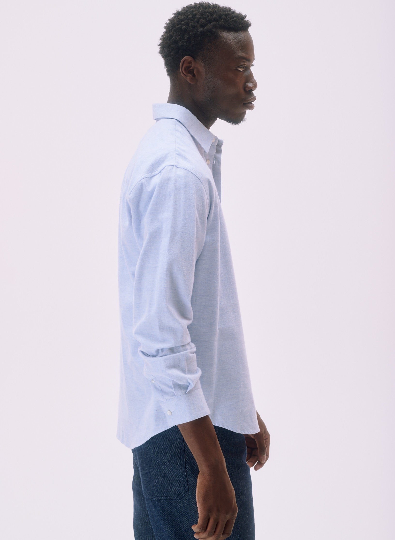 chemise flanelle oversized unisexe homme femme coton bleu