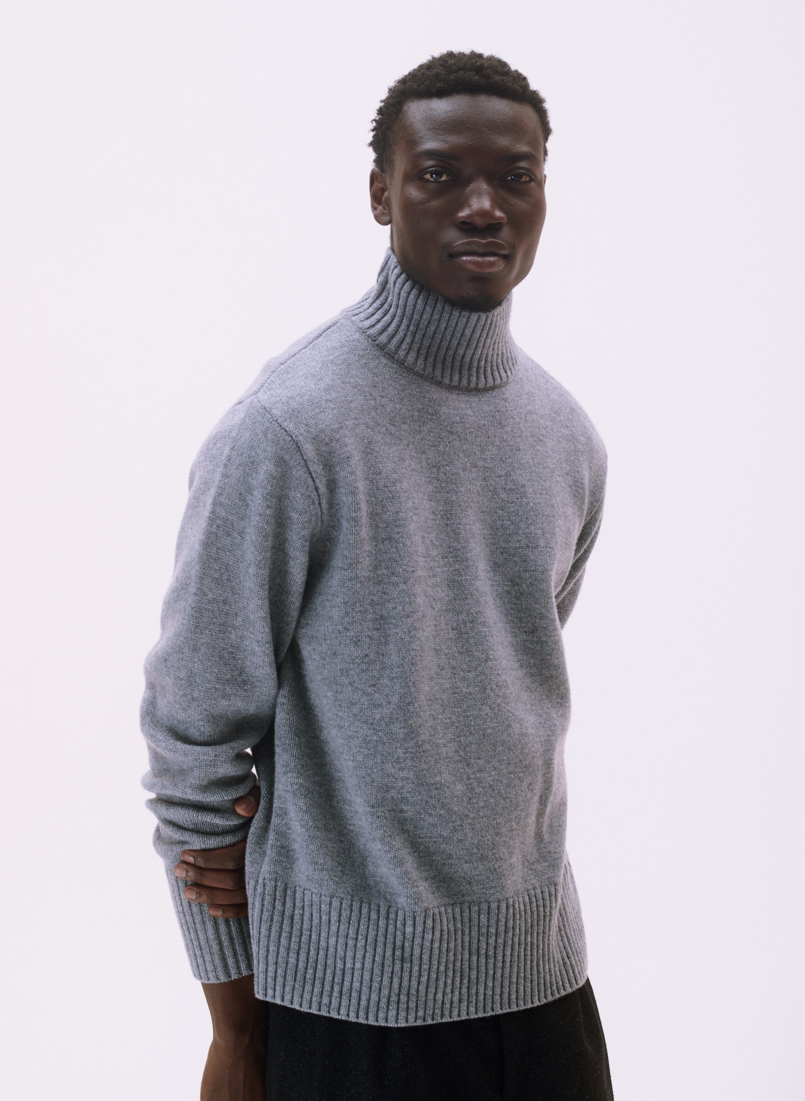 pull oversized 100 laine col montant homme femme unisexe