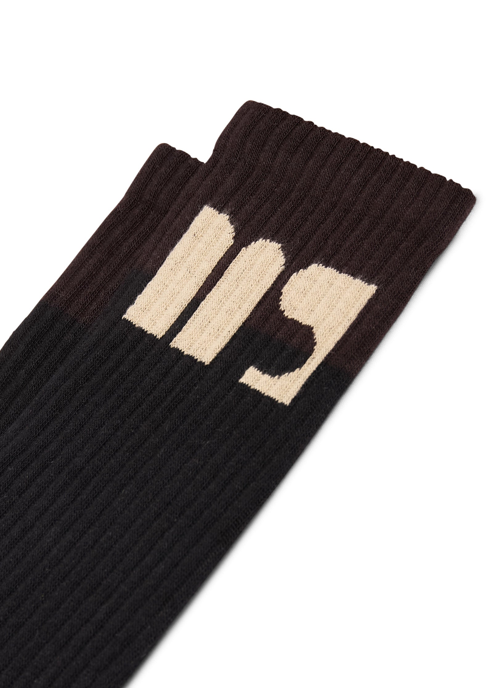 chaussettes logo ms coton unisexe homme femme noir