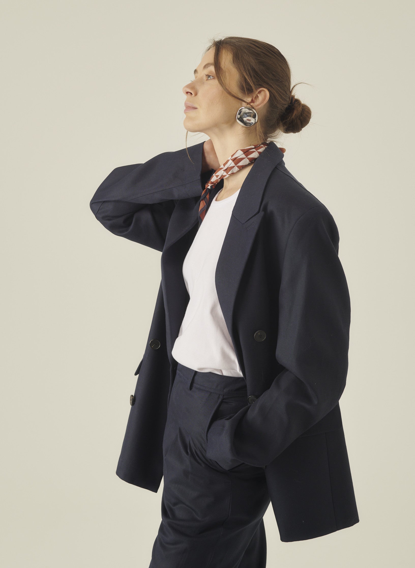 veste croisee lin lyocell bleu homme femme ukraine