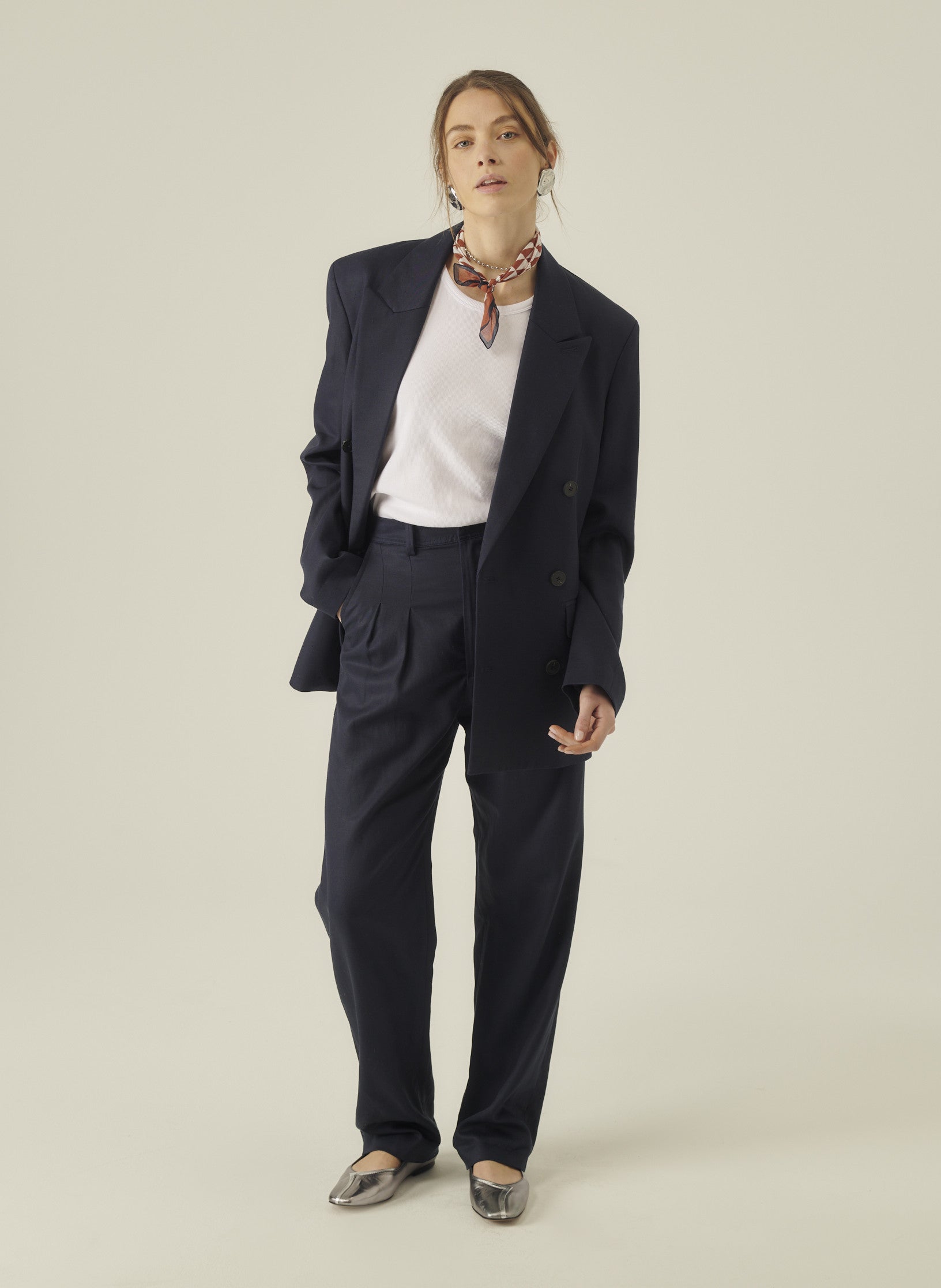 veste croisee lin lyocell bleu homme femme ukraine