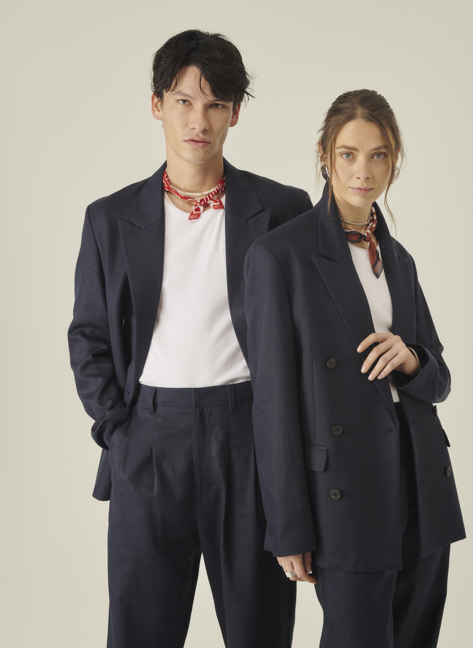 veste croisee lin lyocell bleu homme femme ukraine