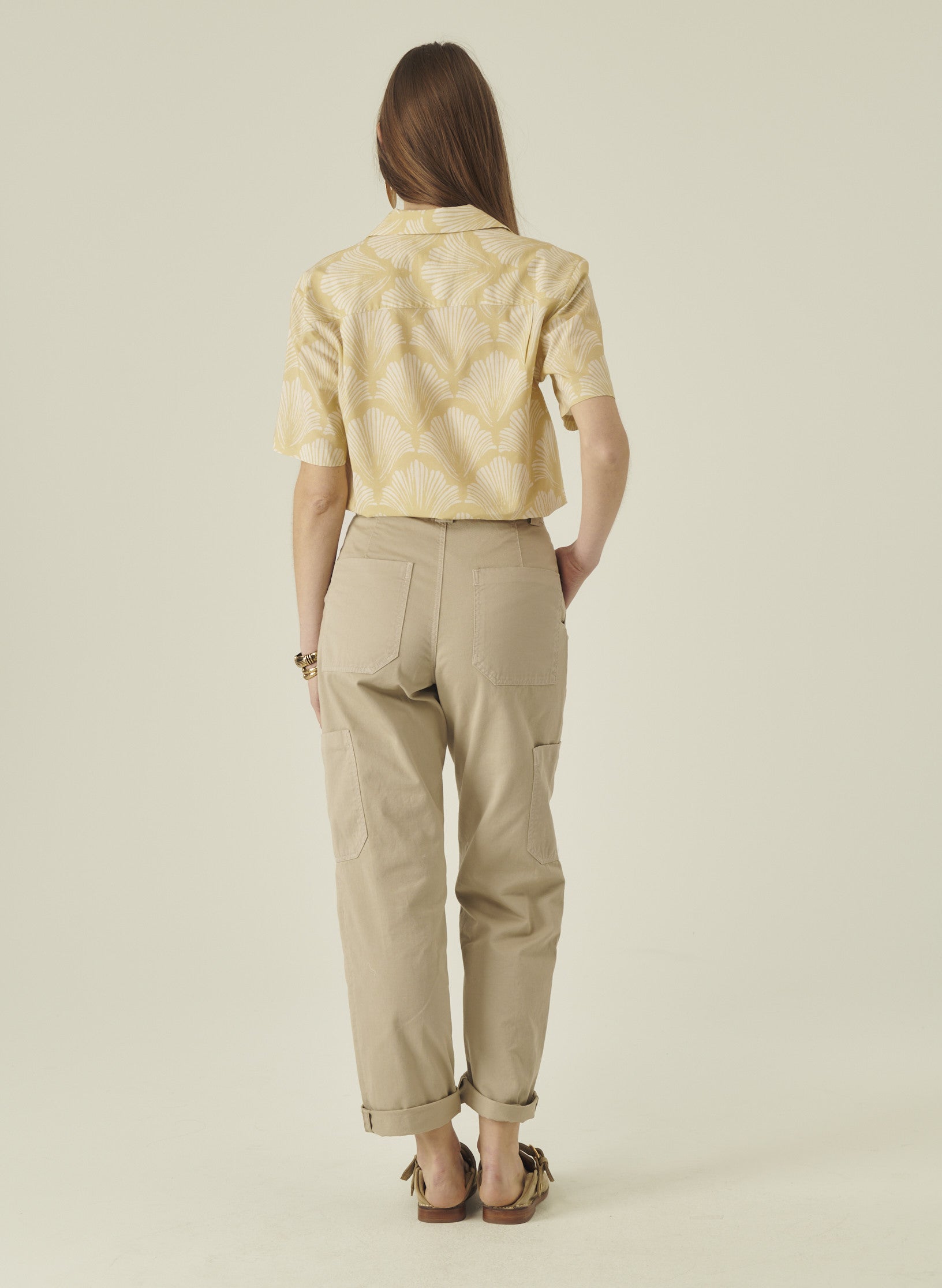 cargo pantalon loose beige homme femme unisexe