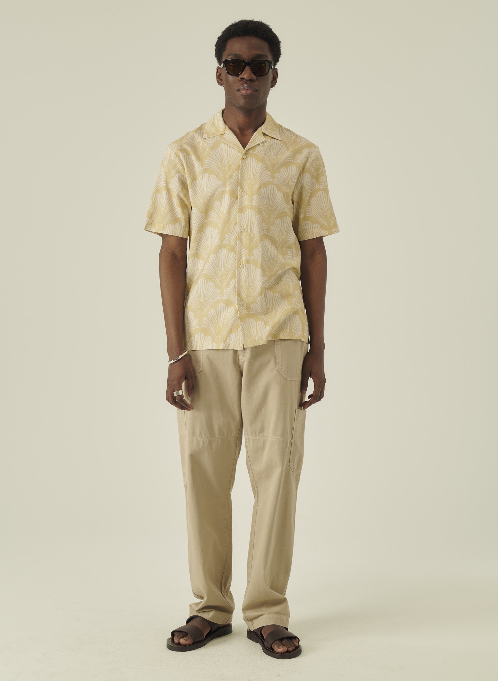 cargo pantalon loose beige homme femme unisexe