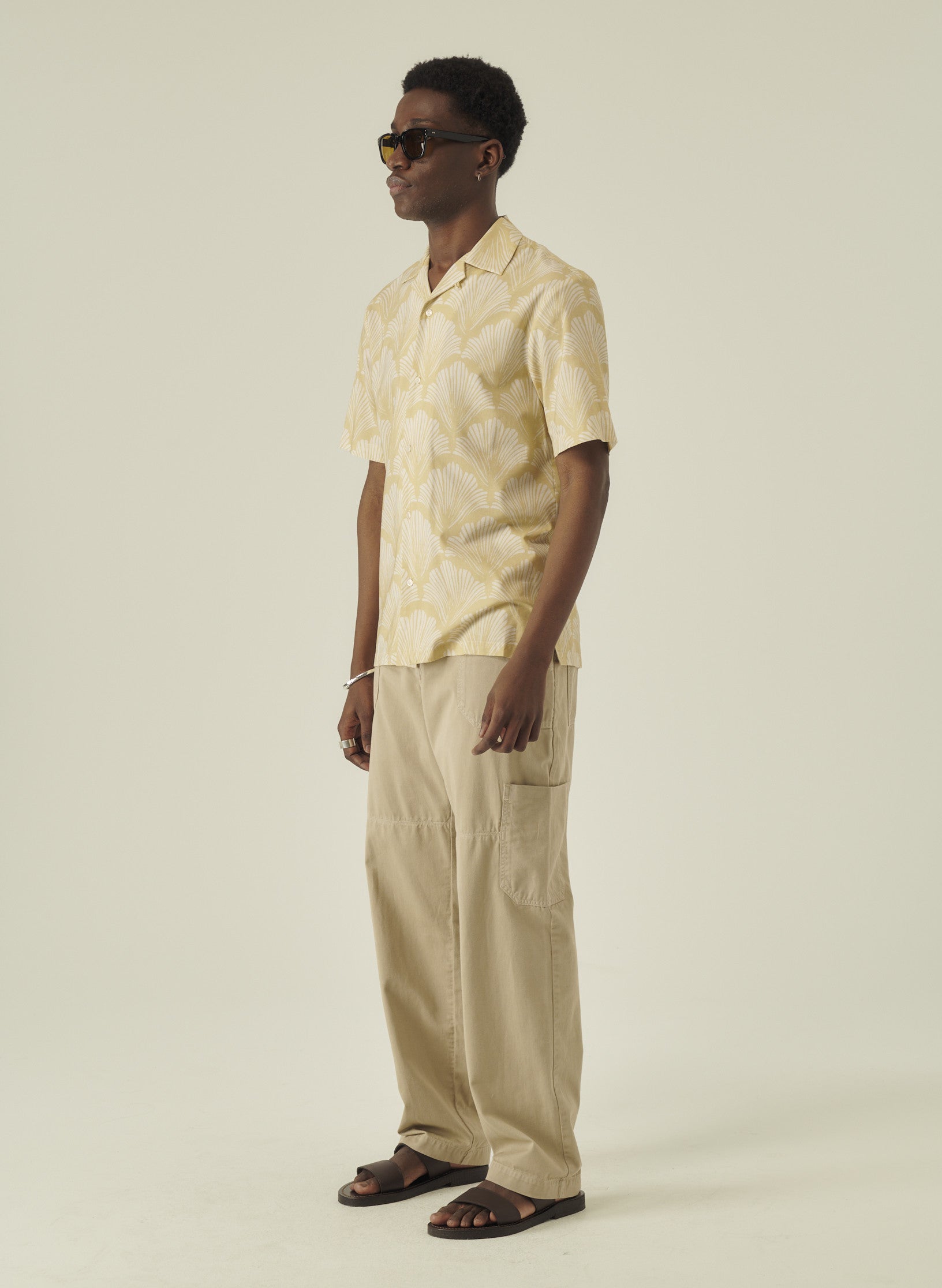 cargo pantalon loose beige homme femme unisexe