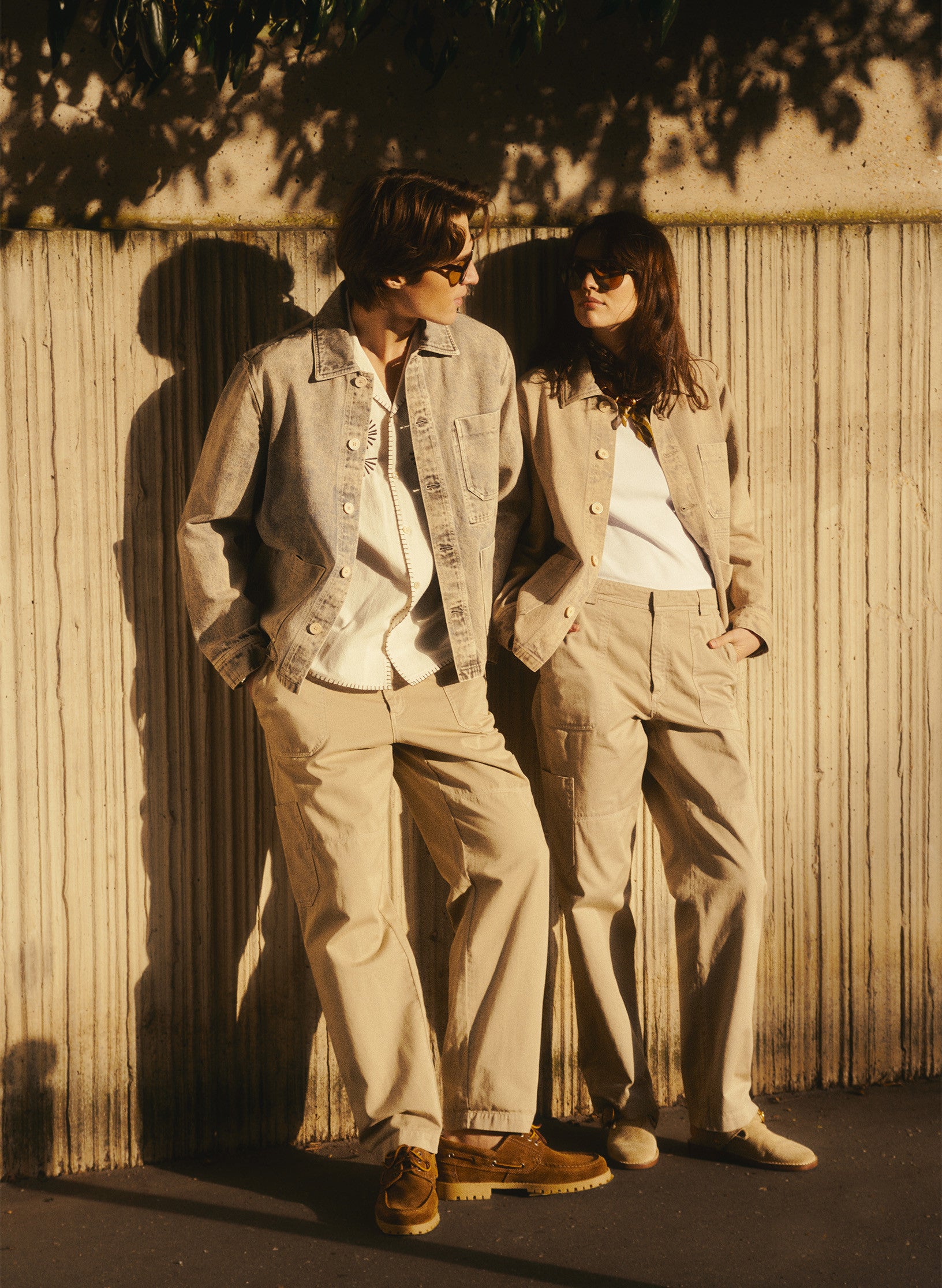 cargo pantalon loose beige homme femme unisexe