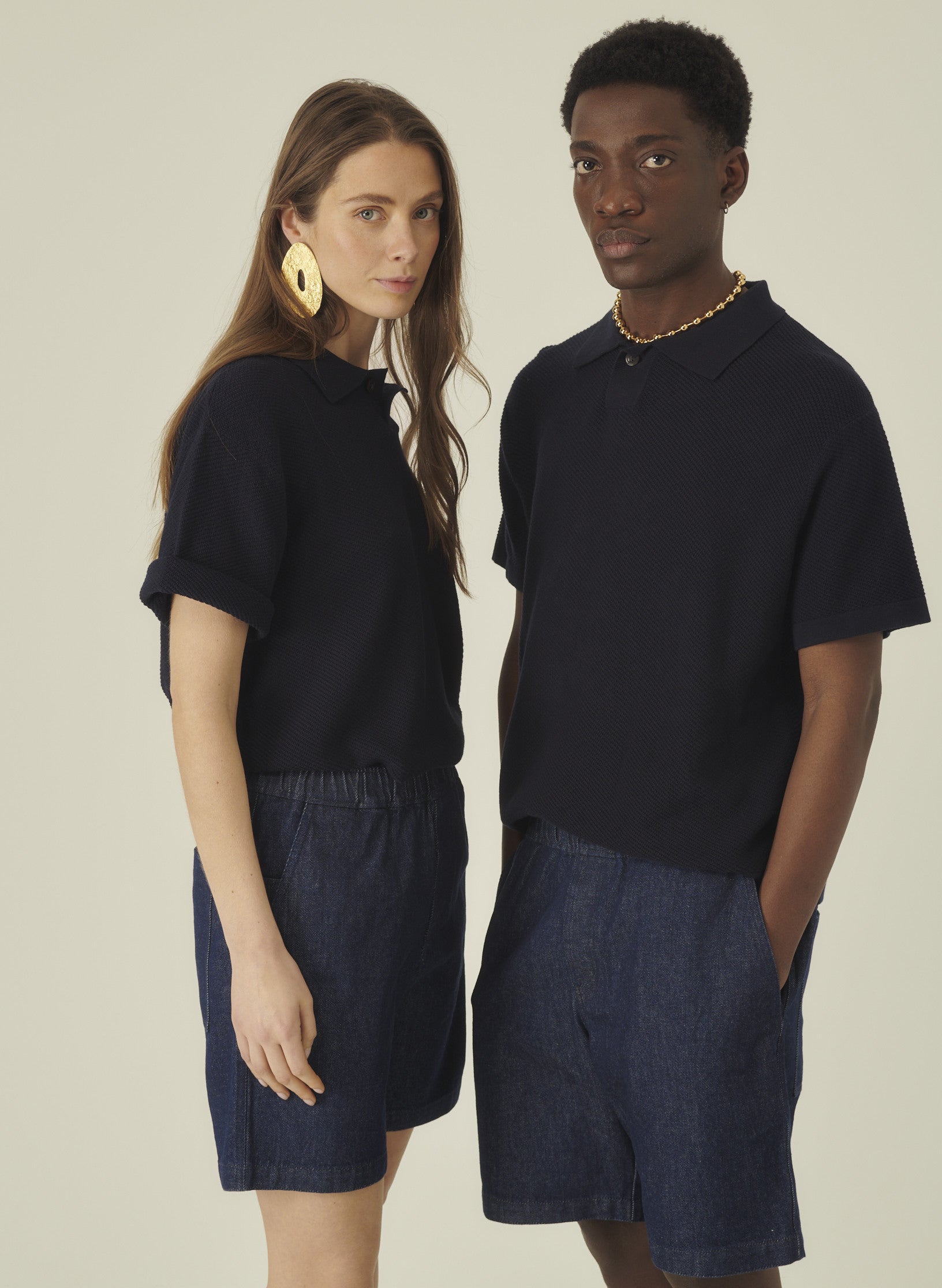 polo coton manche courte bleu homme femme unisexe