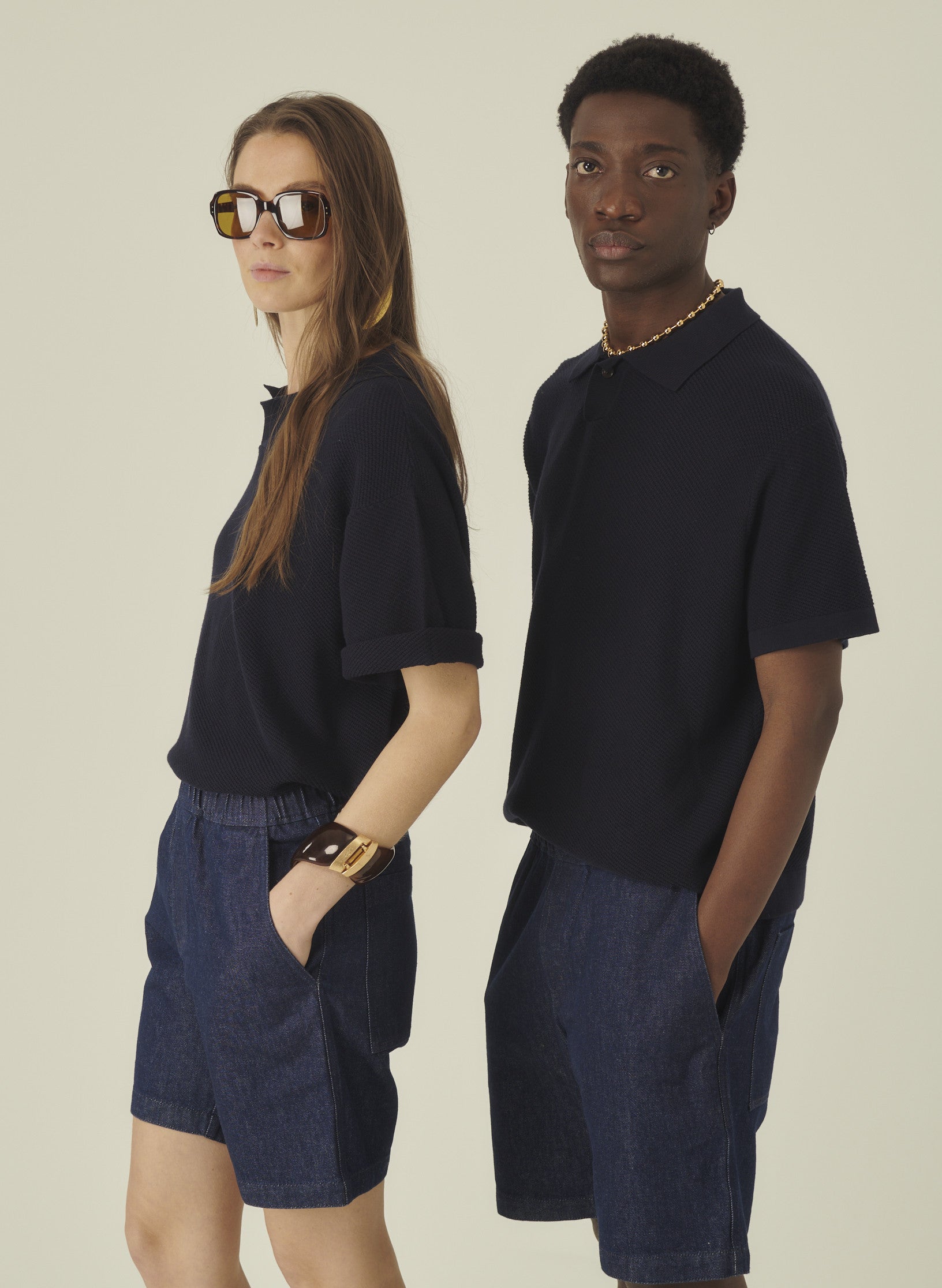 polo coton manche courte bleu homme femme unisexe