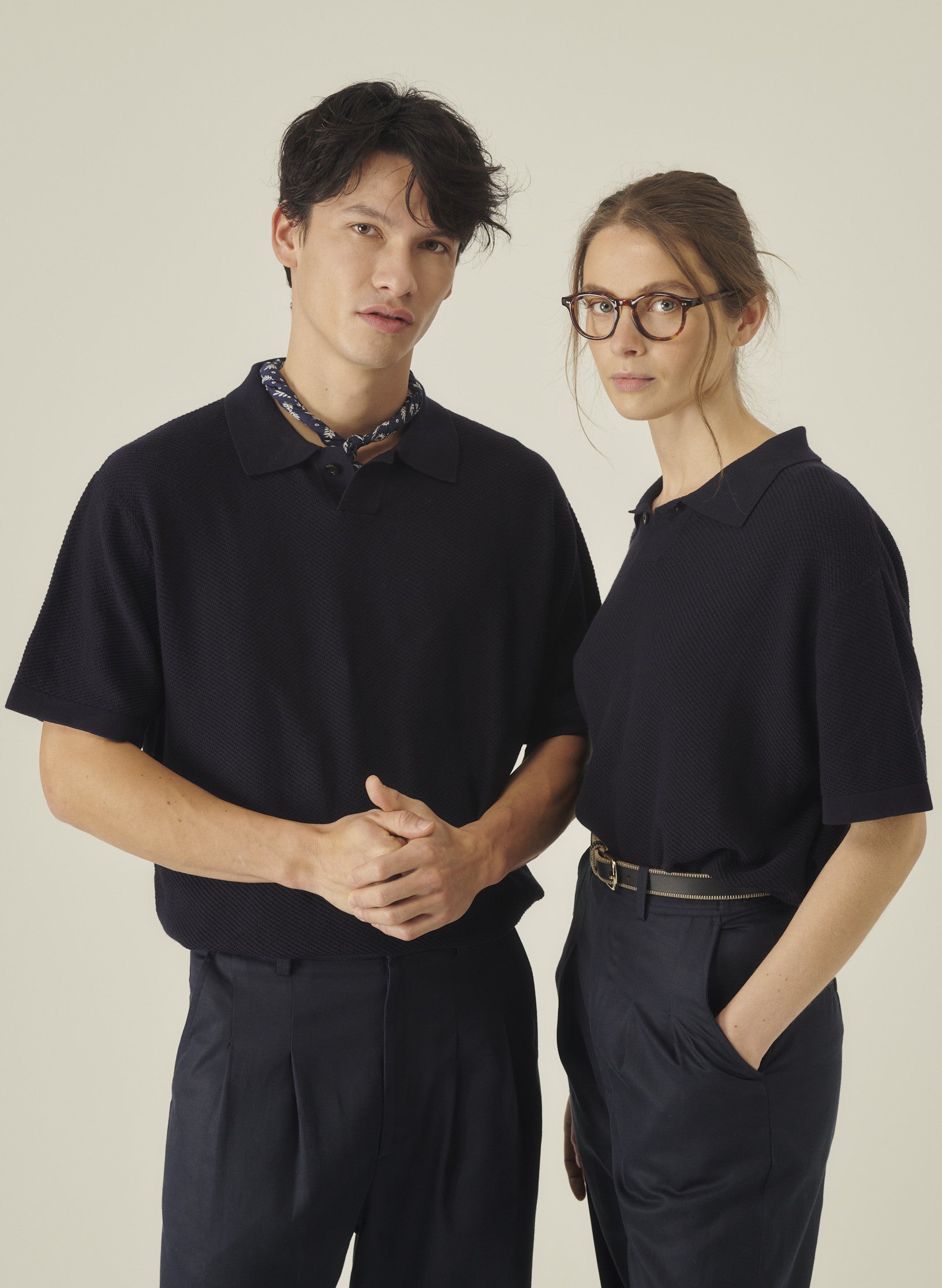 polo coton manche courte bleu homme femme unisexe