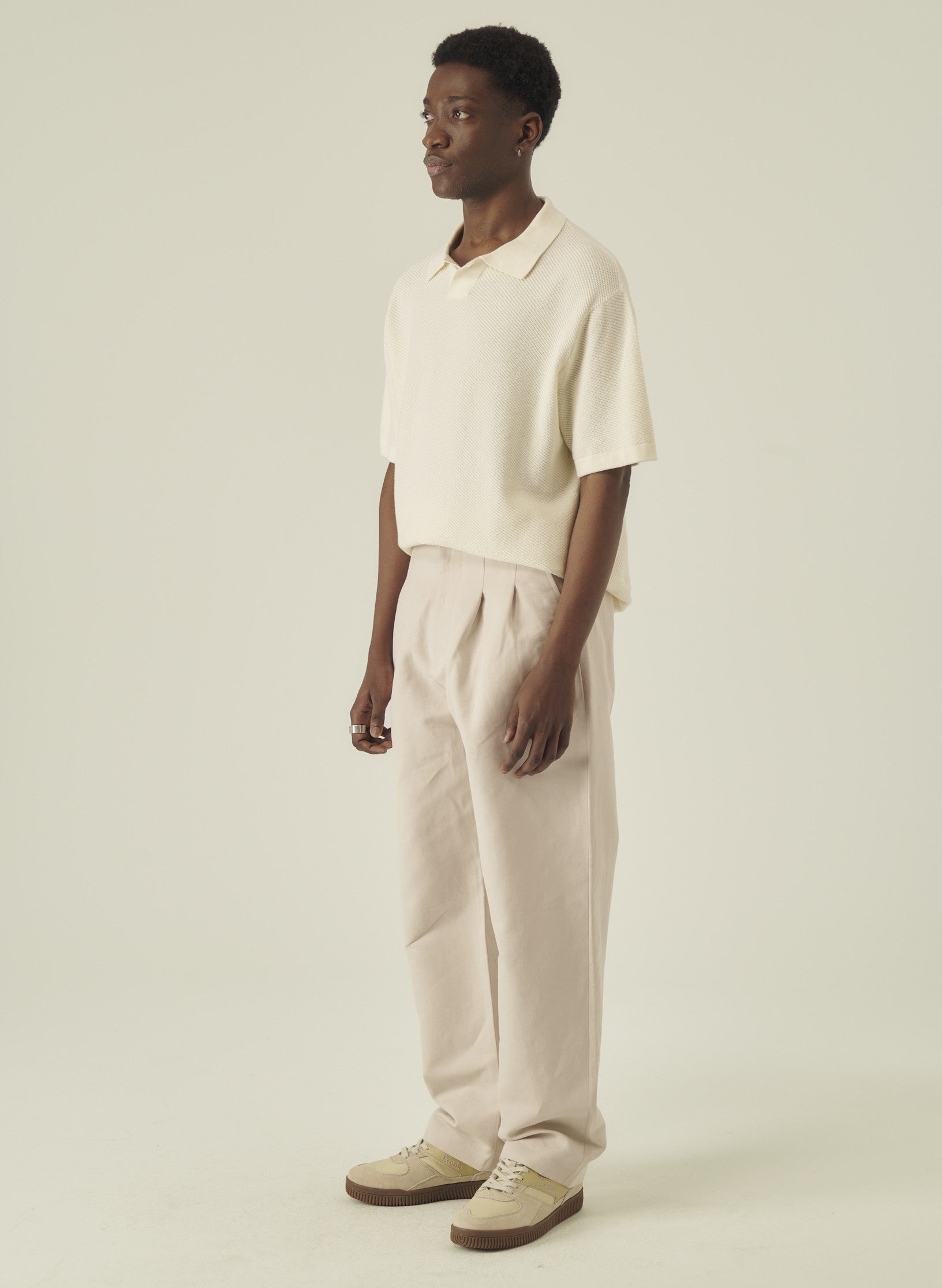 polo manche courte ecru coton homme femme unisexe