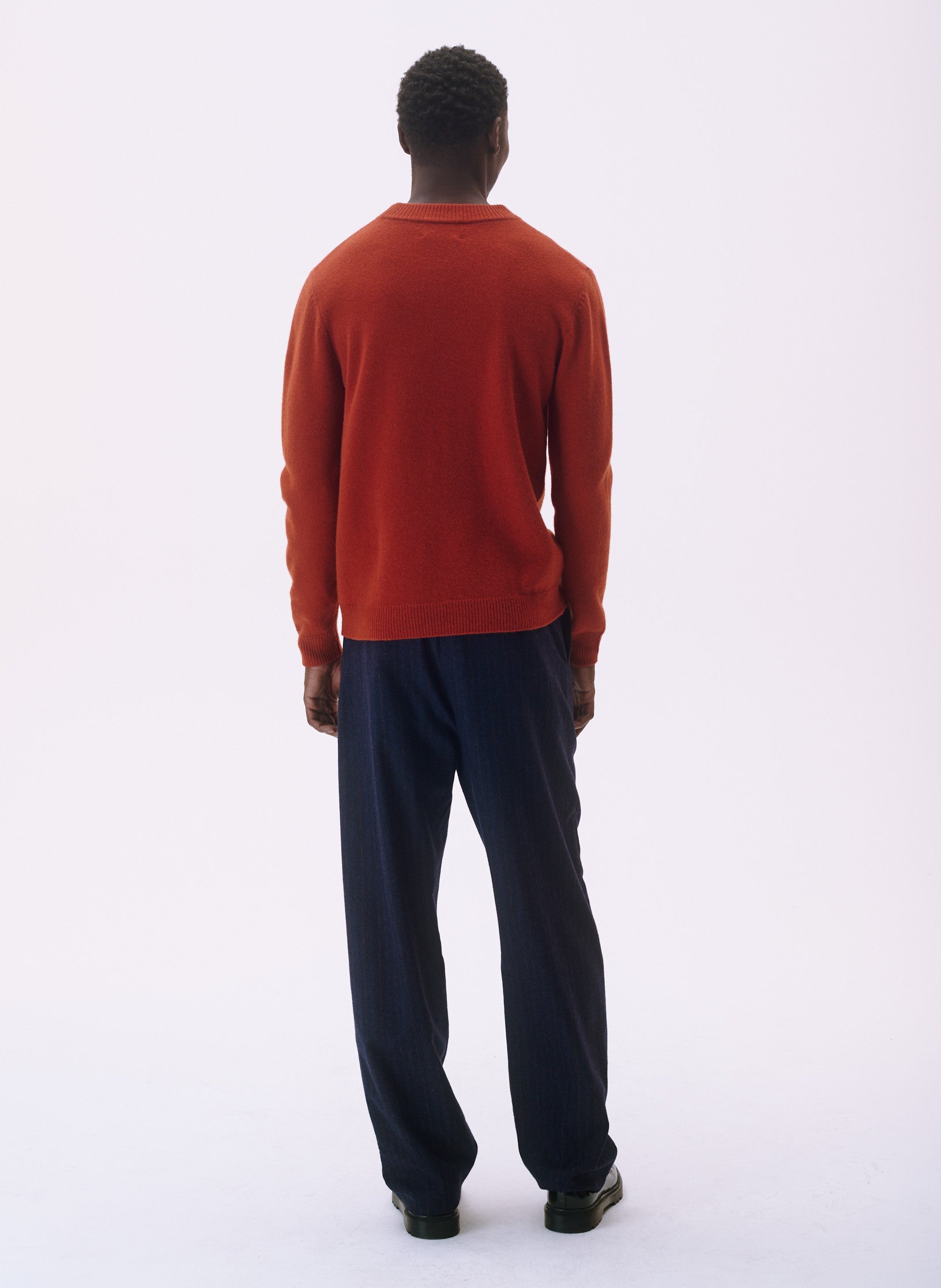 pantalon pince flanelle bleu homme femme unisexe