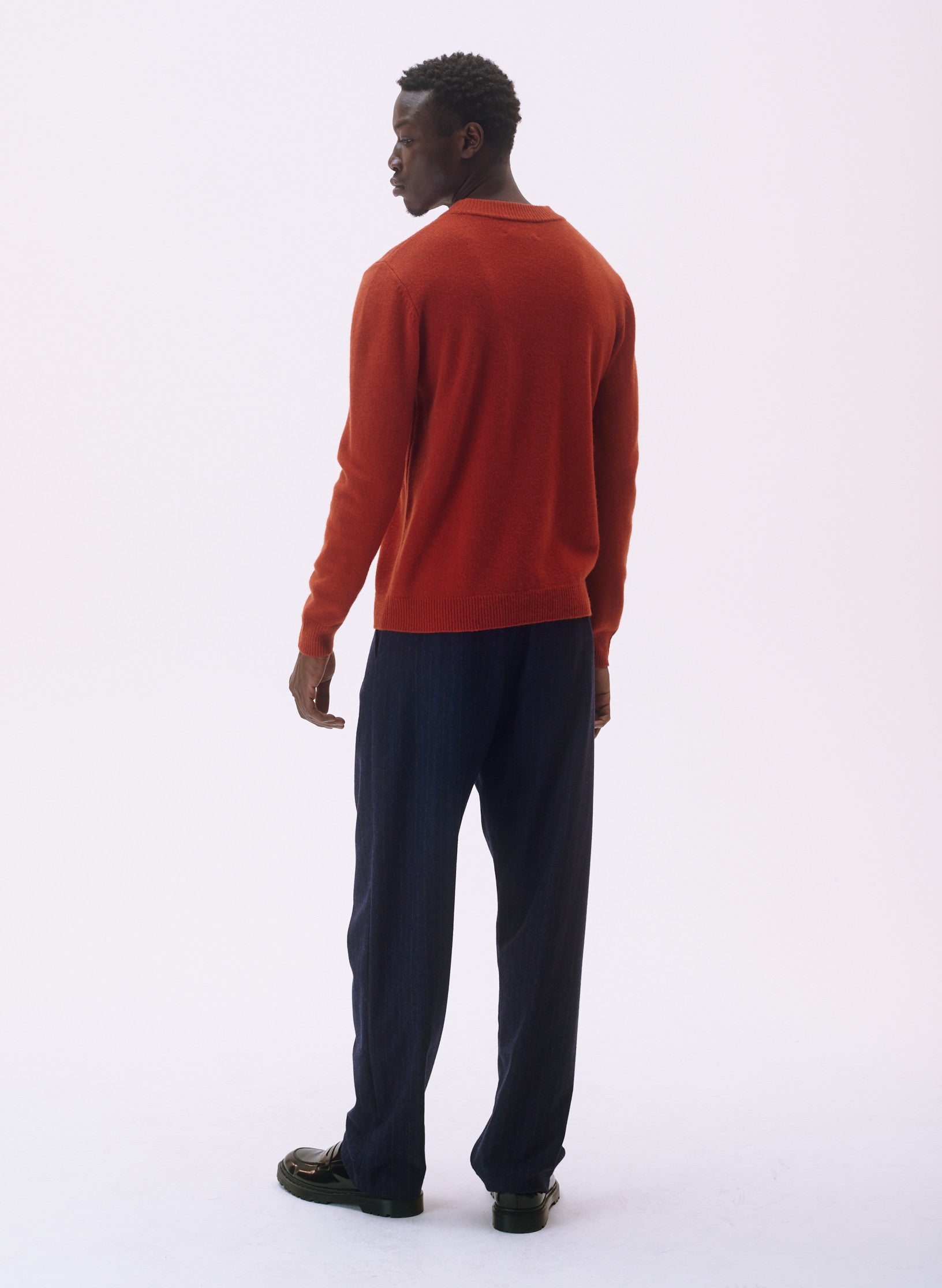 pantalon pince flanelle bleu homme femme unisexe