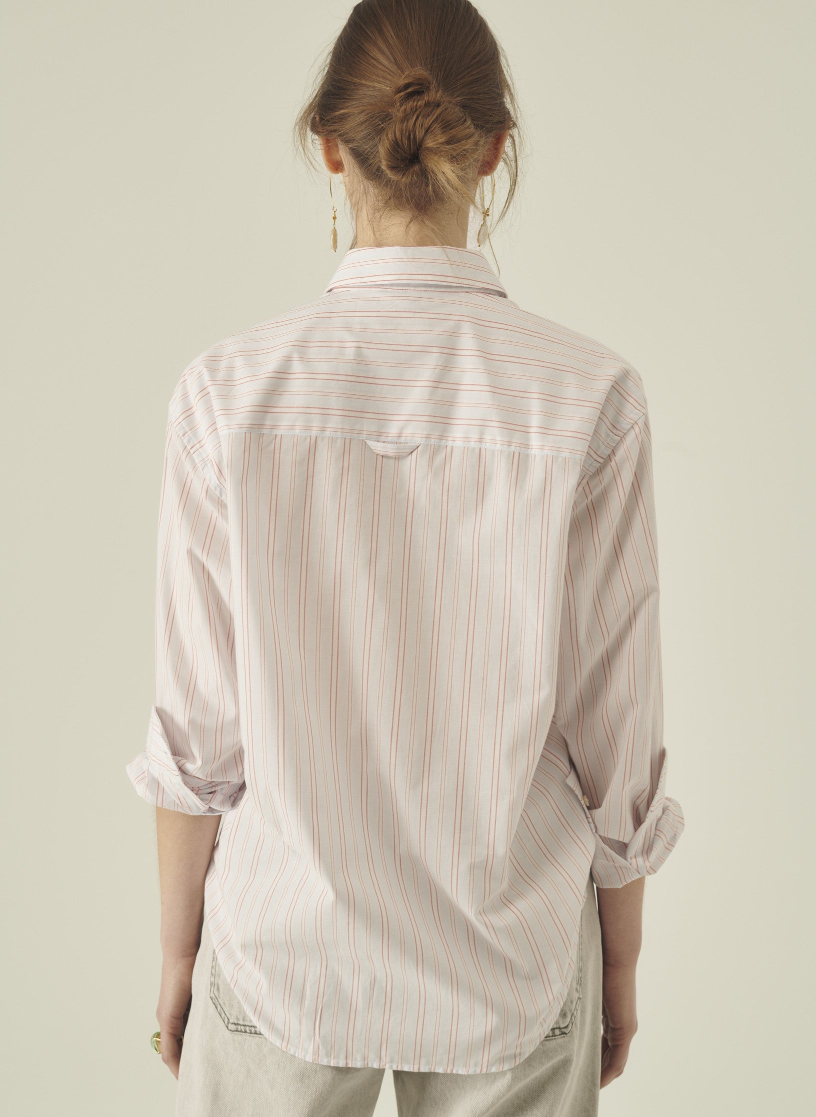 chemise loose multi rayures homme femme bleu rayee