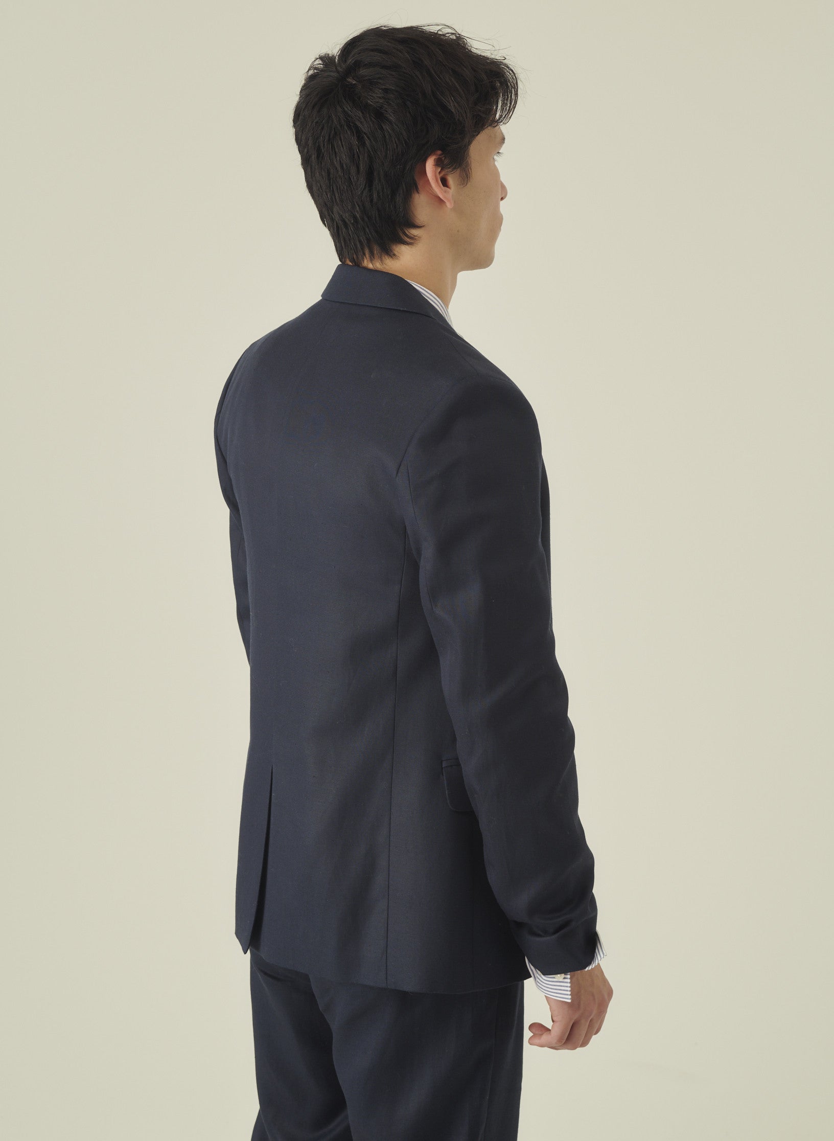 veste 2 boutons coton lyocell bleu homme