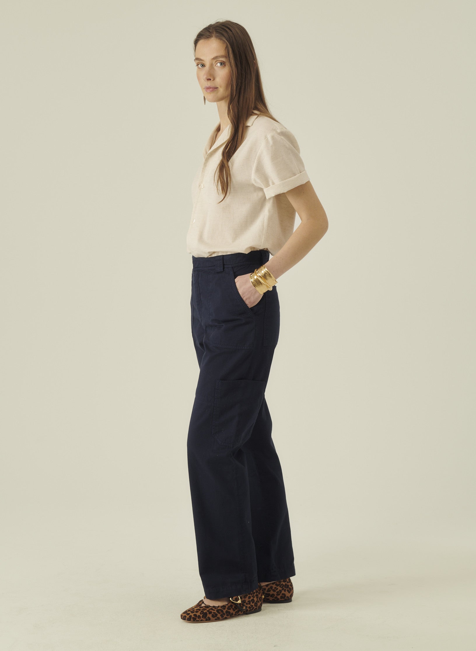 cargo pantalon loose bleu homme femme unisexe