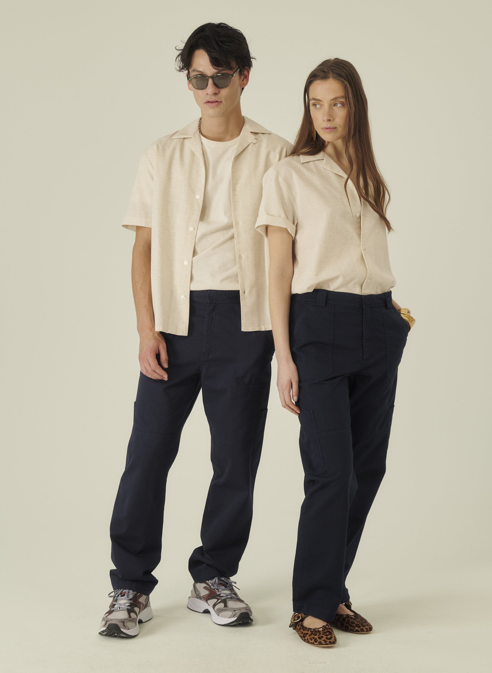 cargo pantalon loose bleu homme femme unisexe