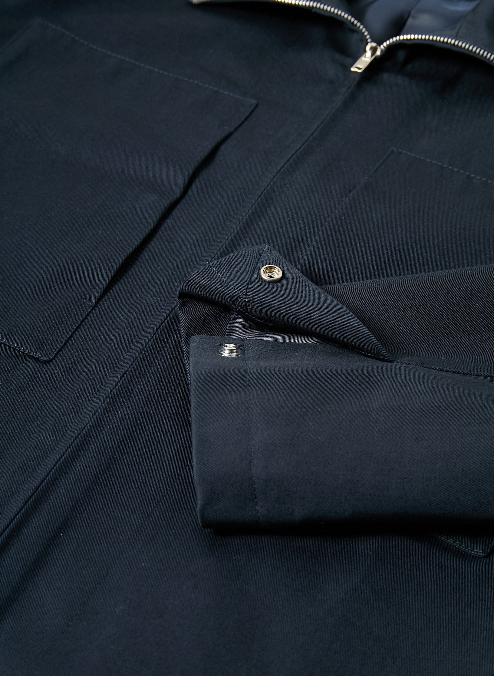 blouson zippe trucker deperlant bleu homme