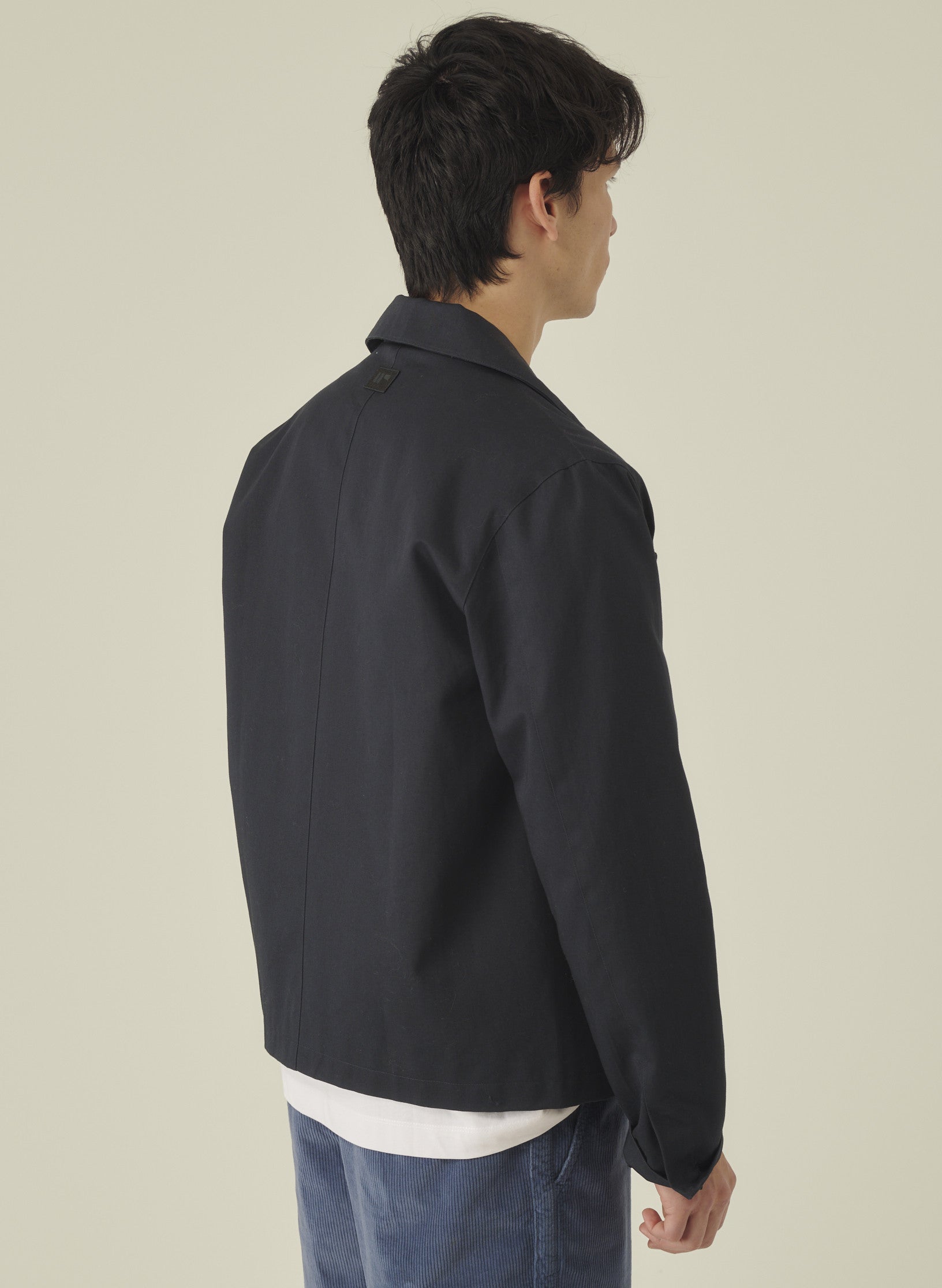 blouson zippe trucker deperlant bleu homme