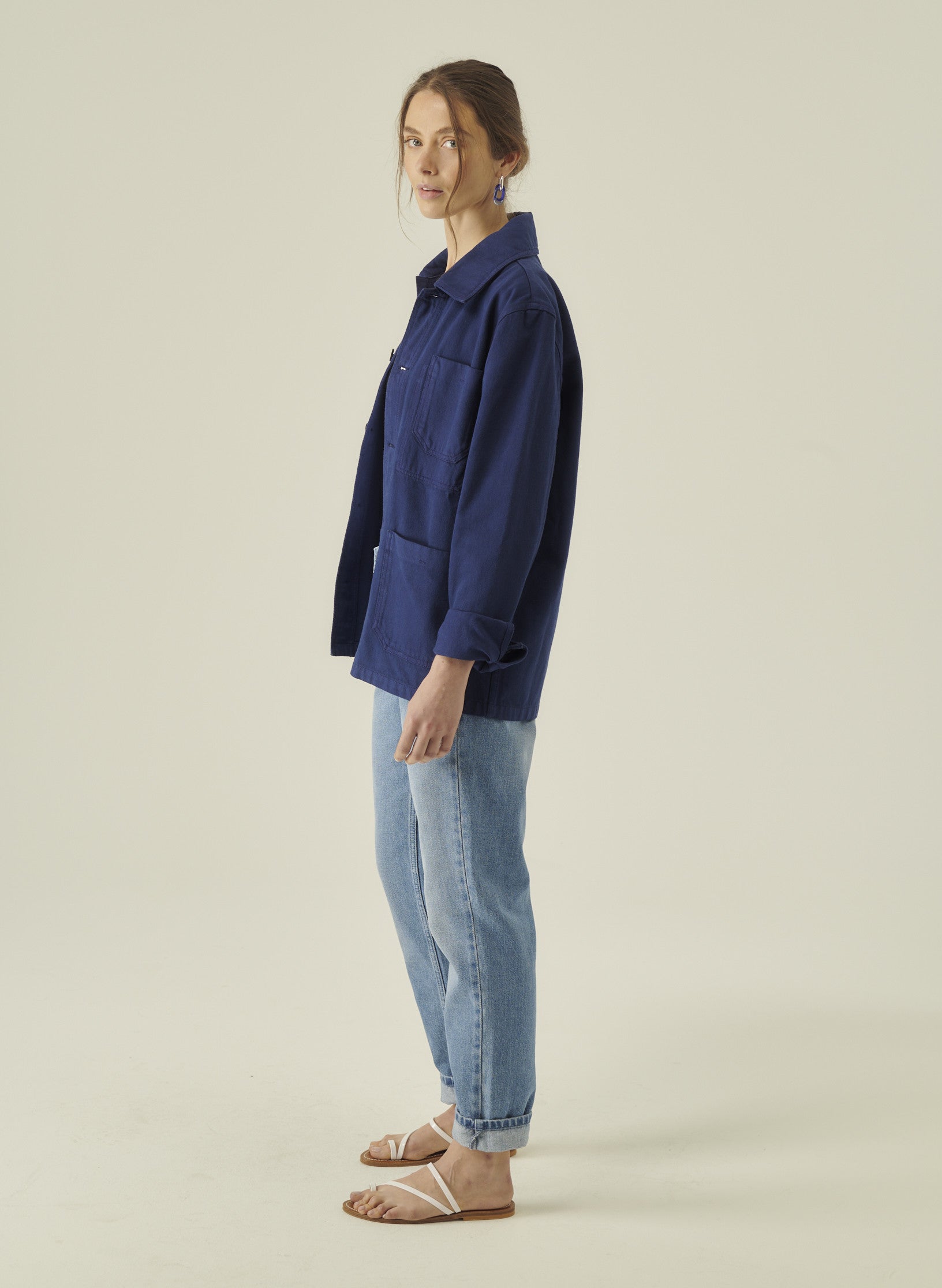 veste peintre bleu indogo homme femme unisexe