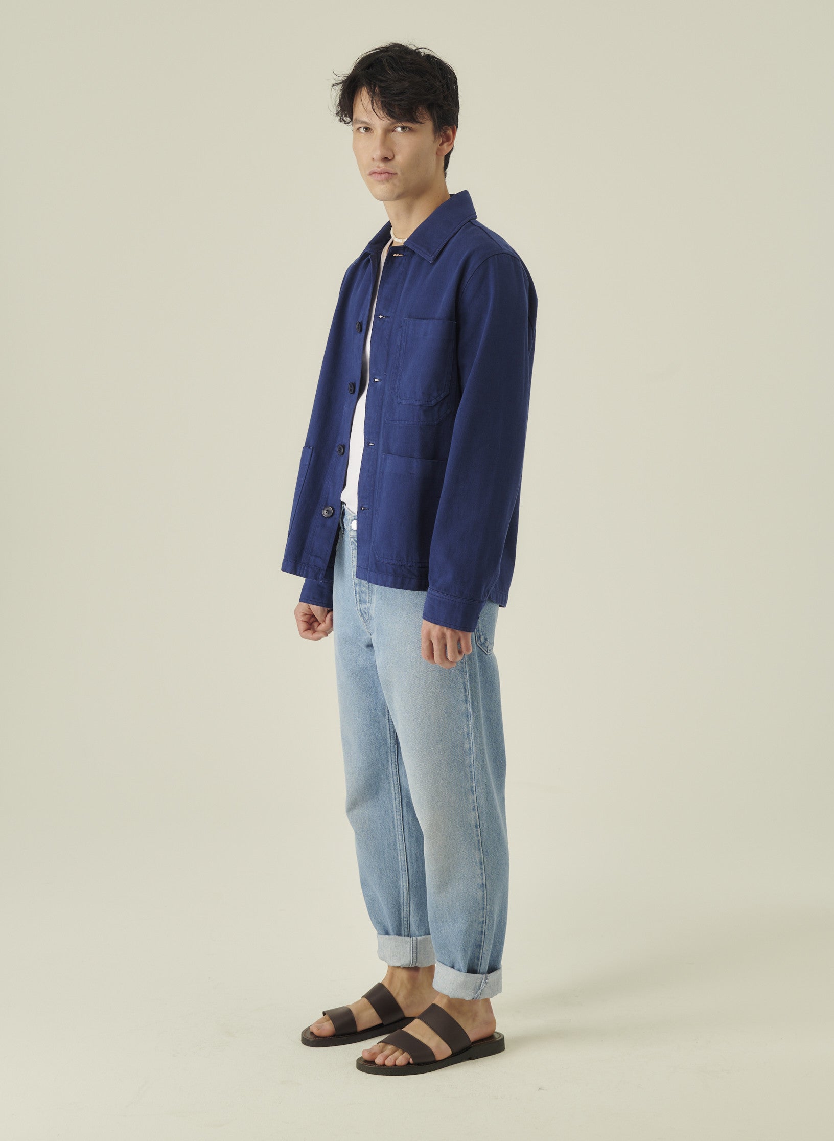 veste peintre bleu indogo homme femme unisexe