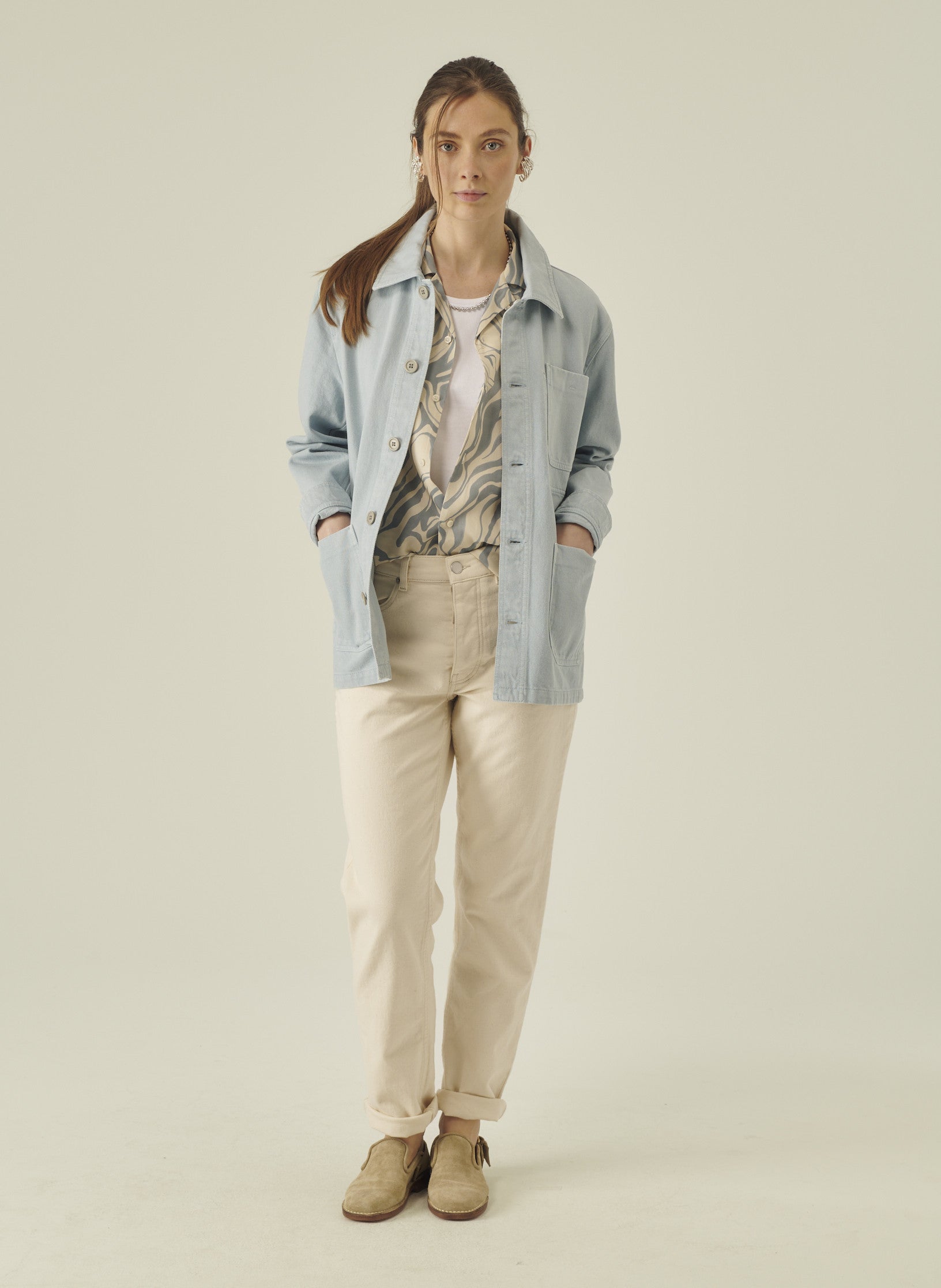 veste peintre bleu homme femme unisexe